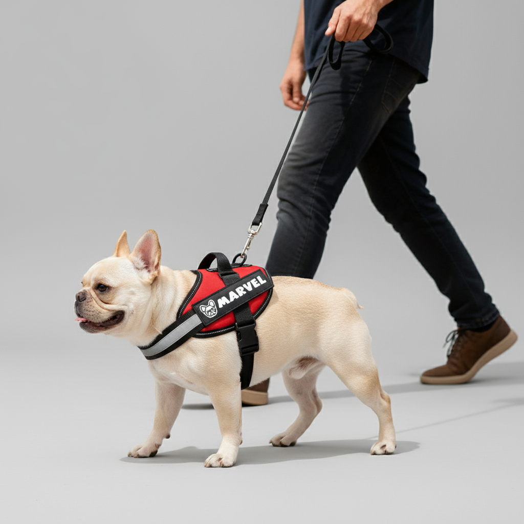 Frenchie Personalized No-Pull Vest for Outdoor Adventures-fadou