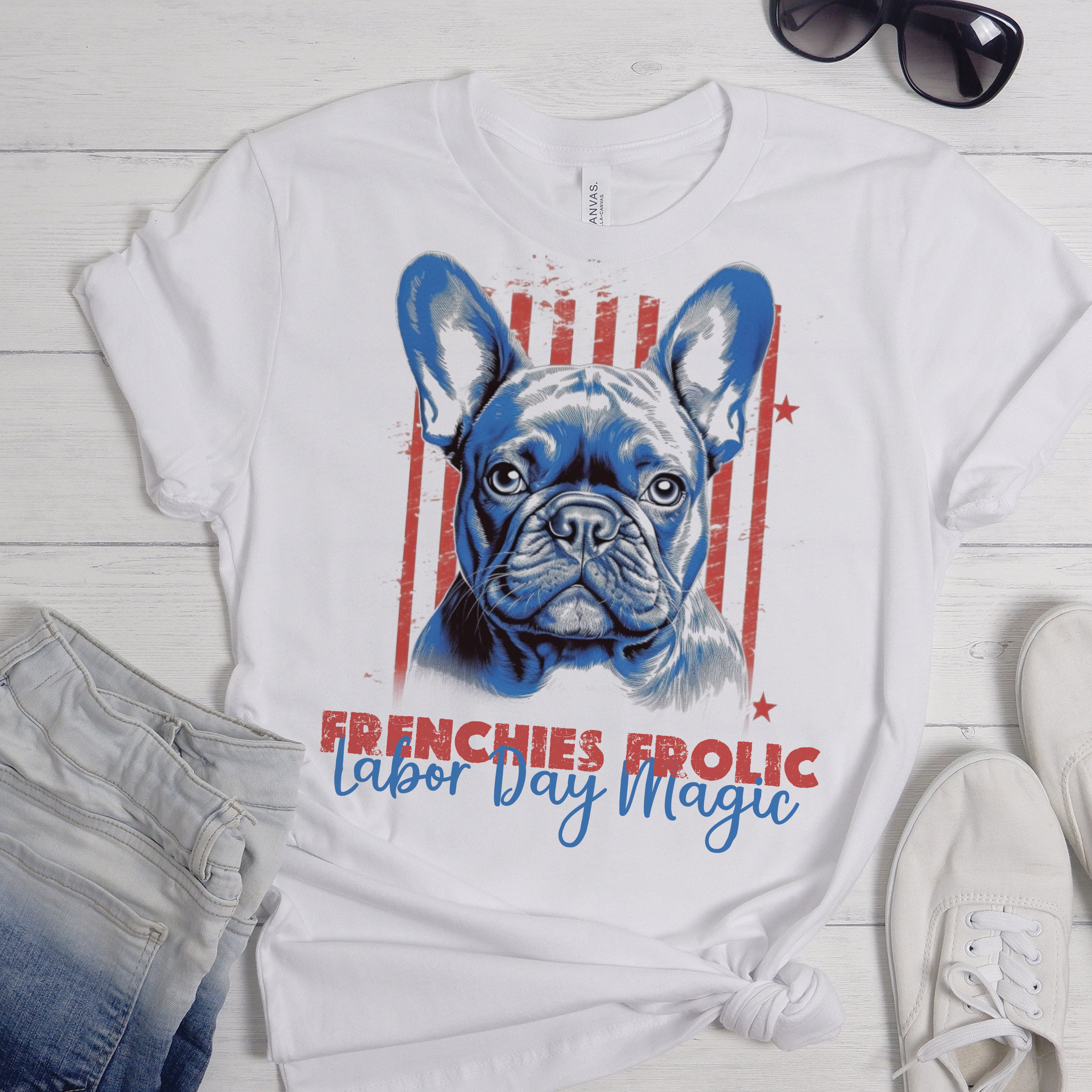 Radiant French Bulldog Graphic Tee for Frenchie Enthusiasts-fadou