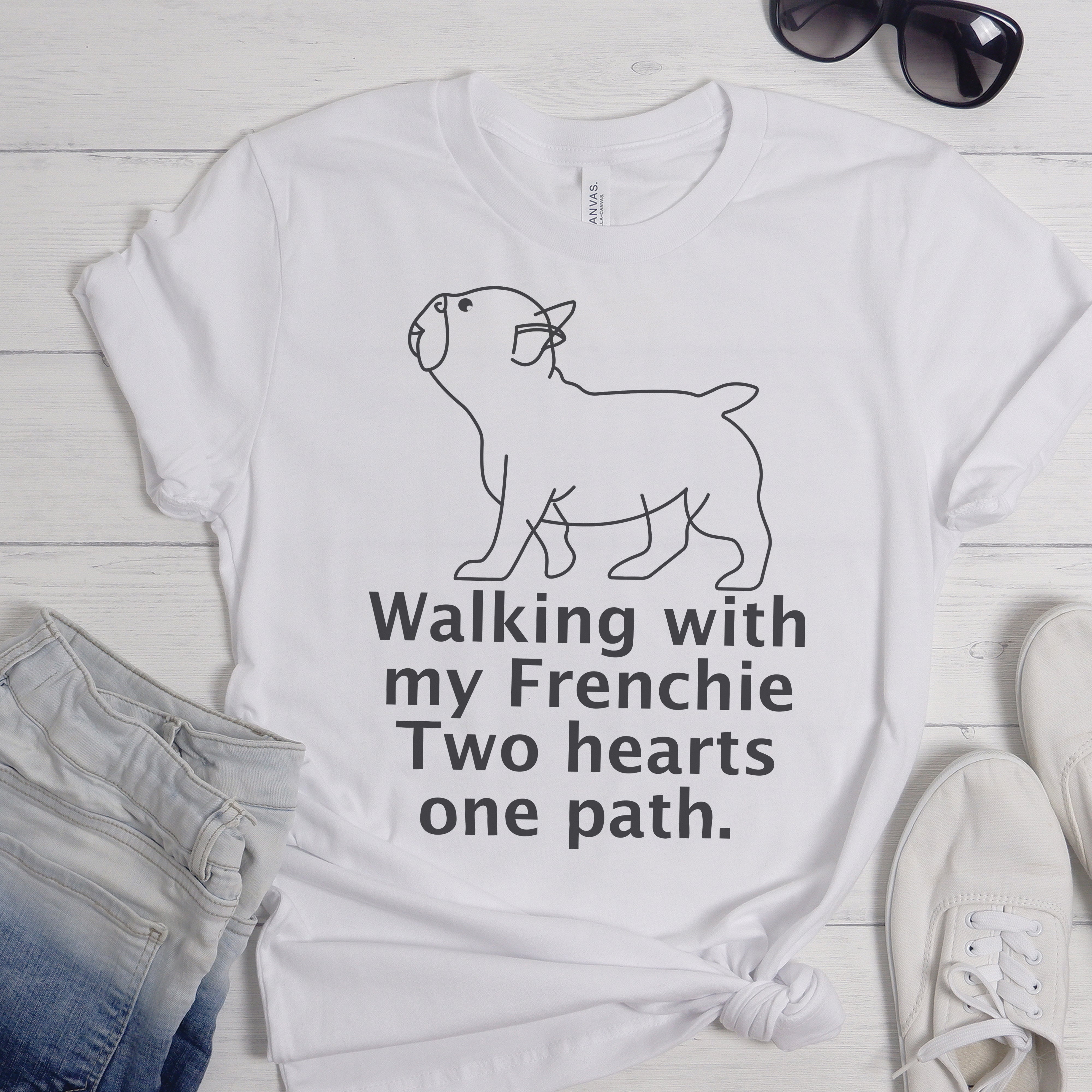 Frenchie Steps - Unisex T-Shirt for Dog Lovers and Owners-fadou