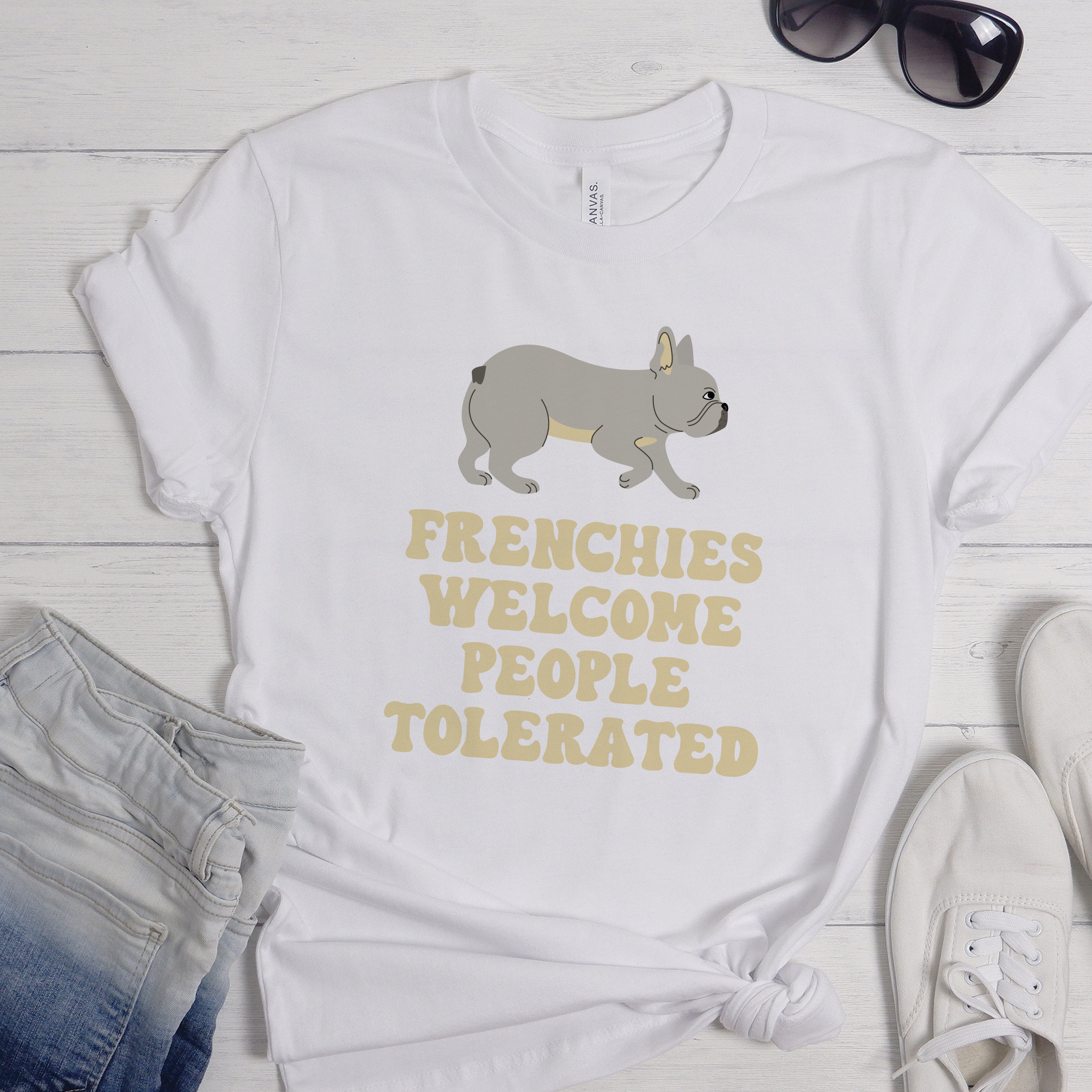 French Bulldog Stylish Cotton T-Shirt for Dog Park Days-fadou