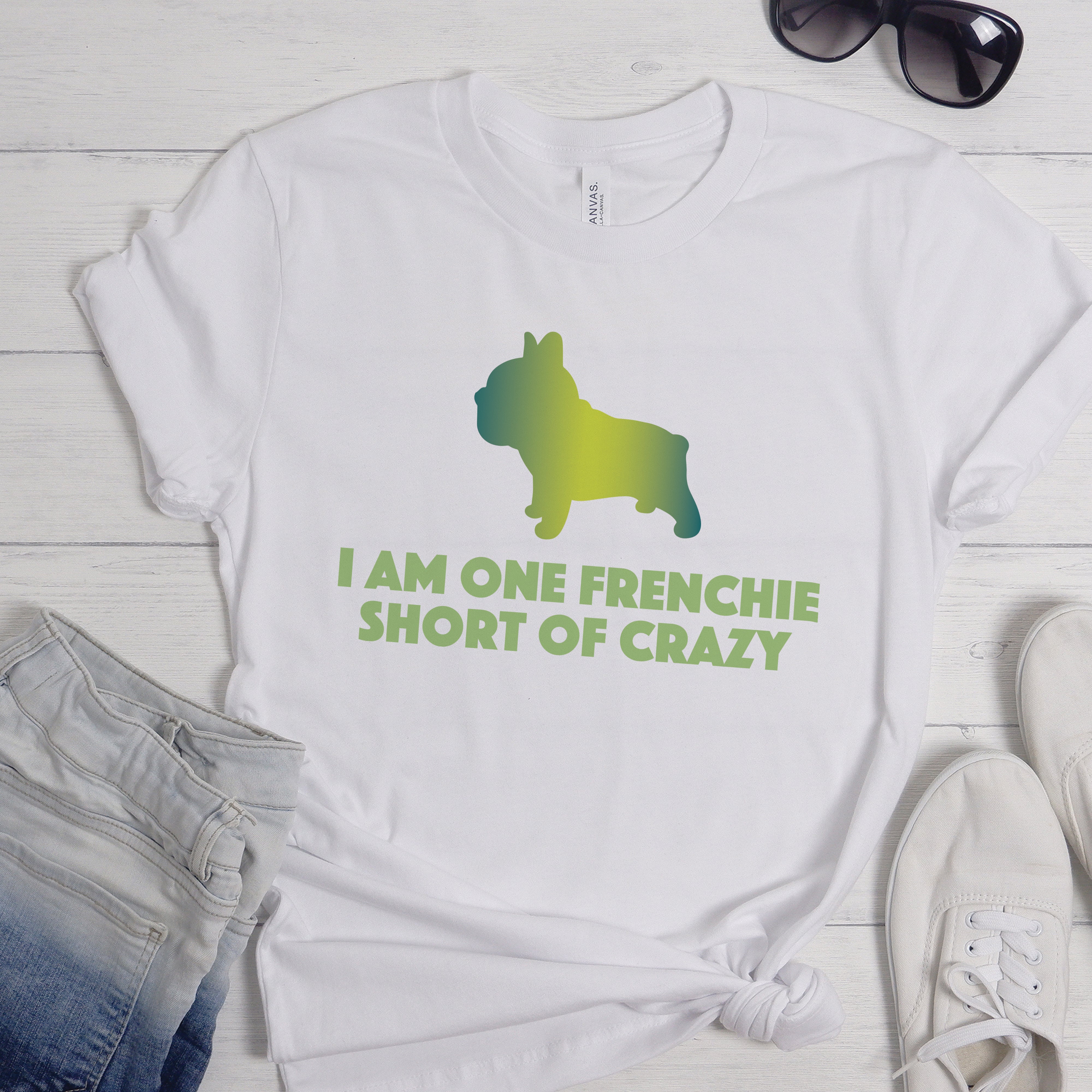 Charming French Bulldog Cotton T-Shirt for Frenchie Fans-fadou