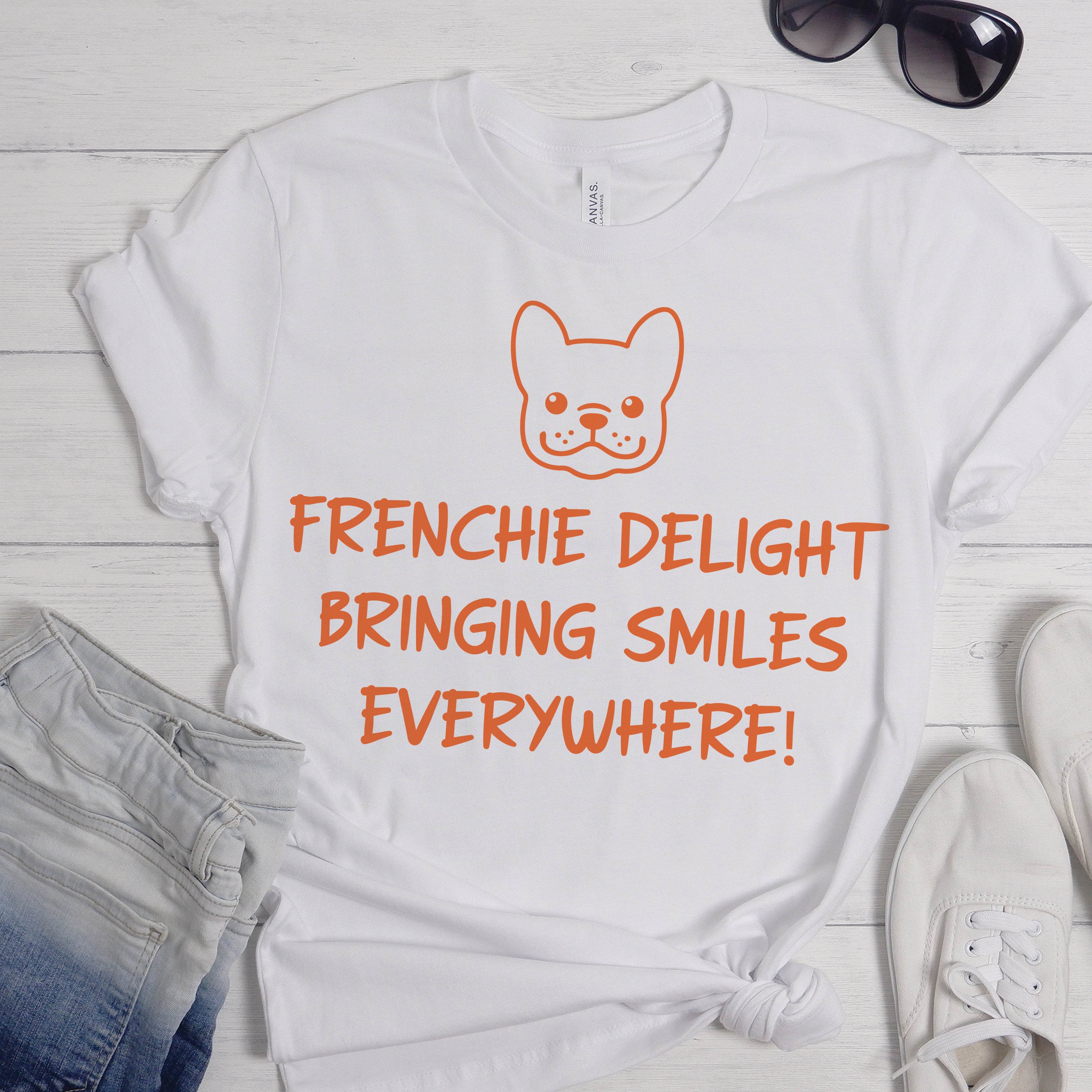 Positive French Bulldog Dog Lover Tee for Frenchie Fans-fadou