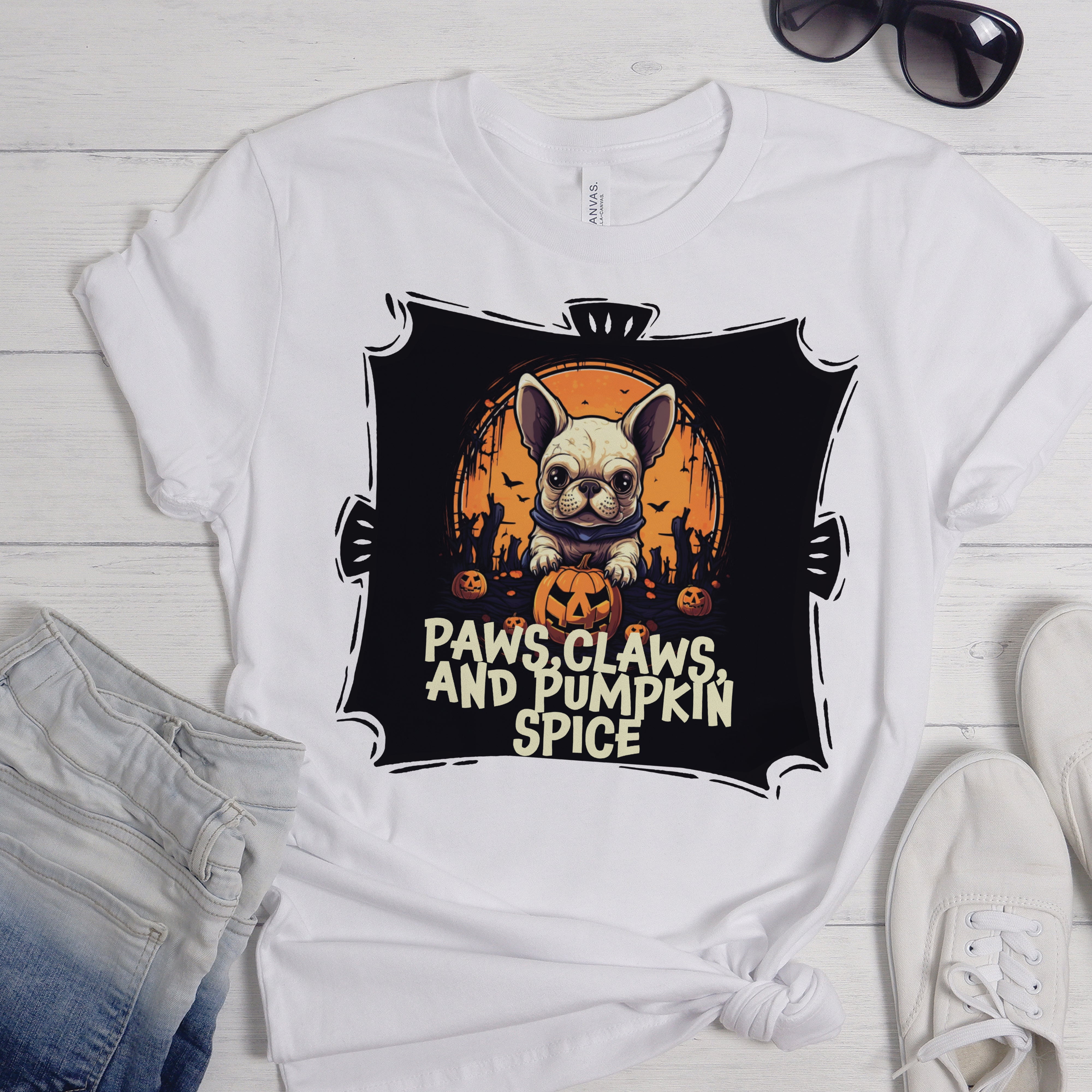Frenchie Pumpkin Duo - Unisex T-Shirt for Everyday Wear-fadou
