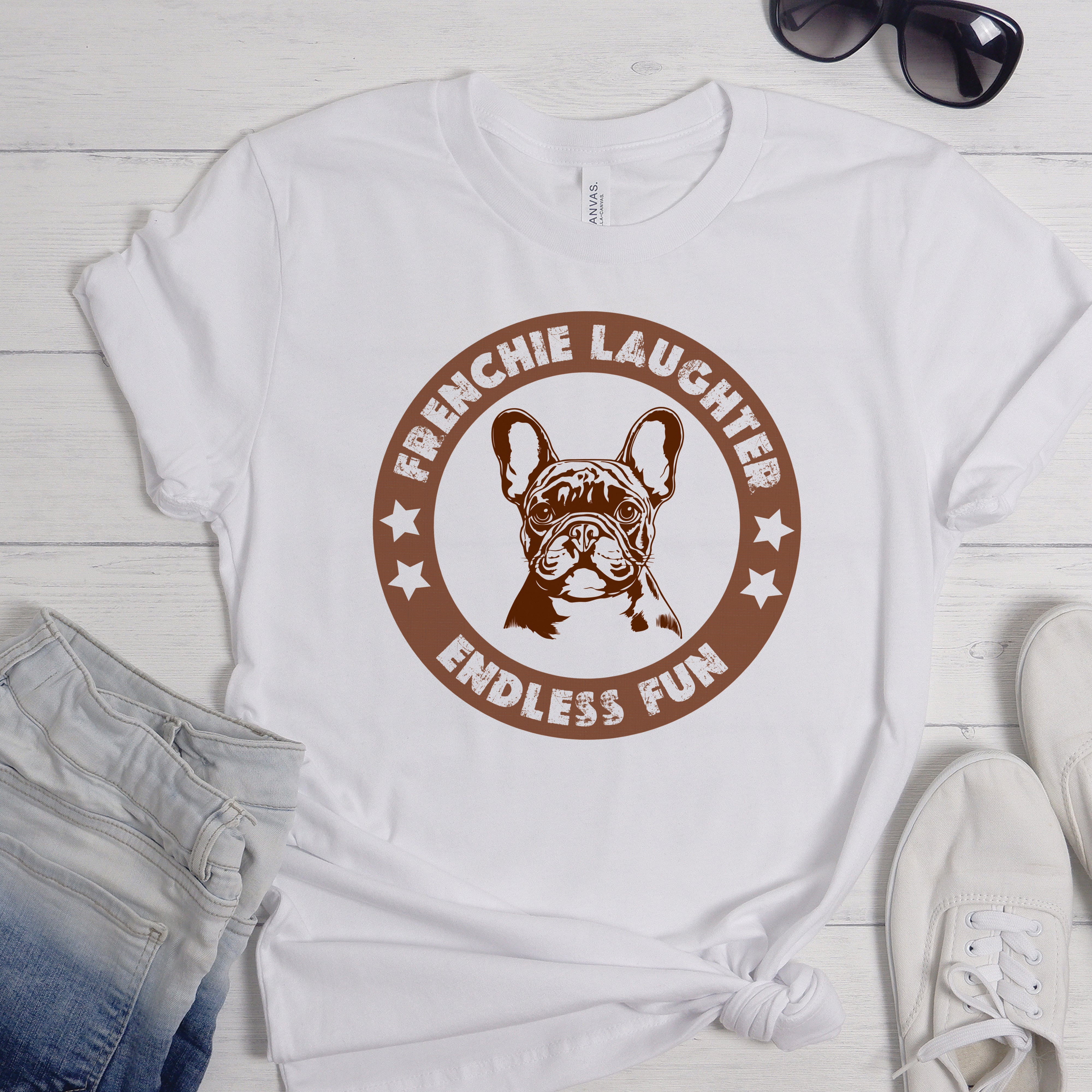 Fun Frenchie - Unisex T-Shirt for Dog Lovers and Owners-fadou