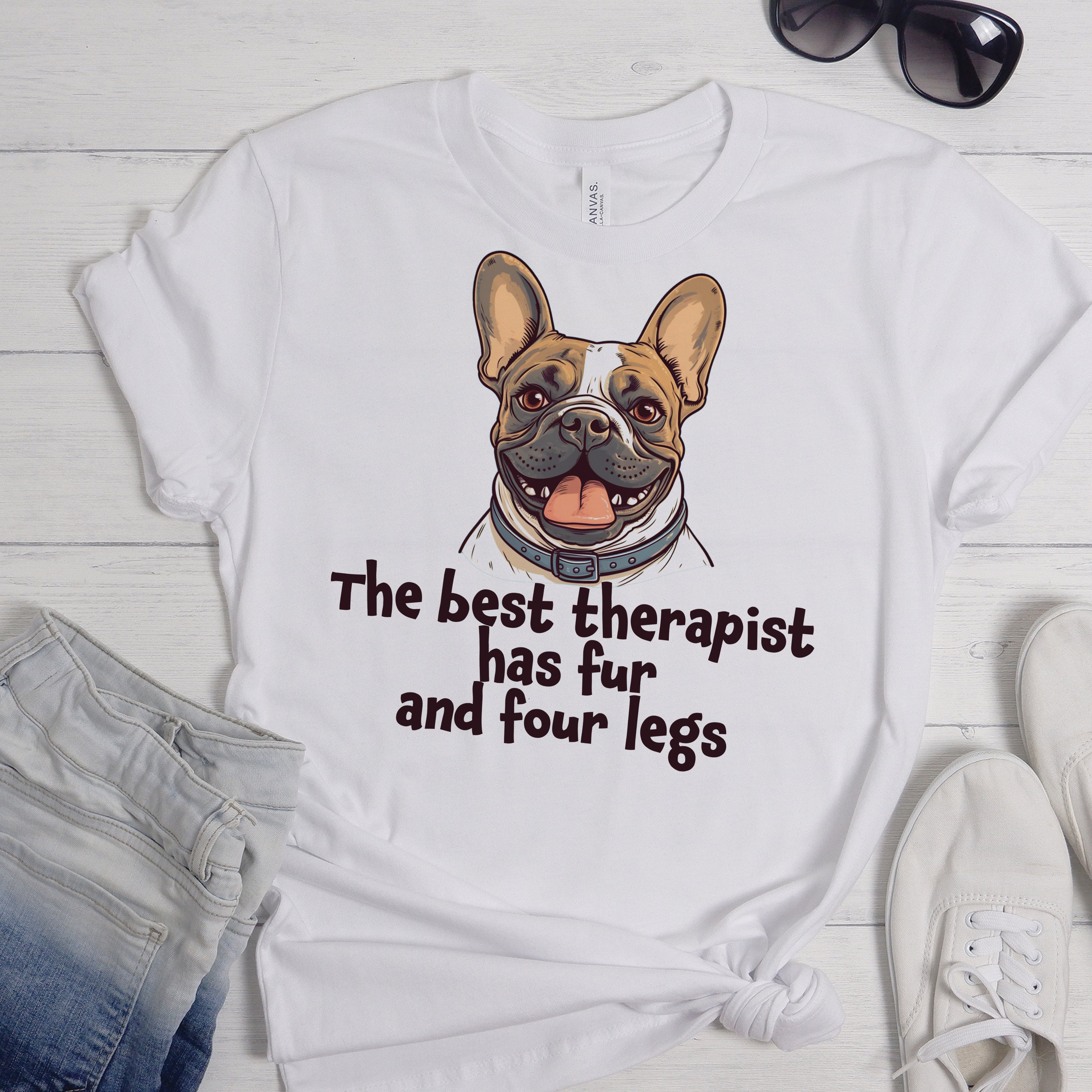French Bulldog Stylish Cotton T-Shirt for Frenchie Enthusiasts-fadou