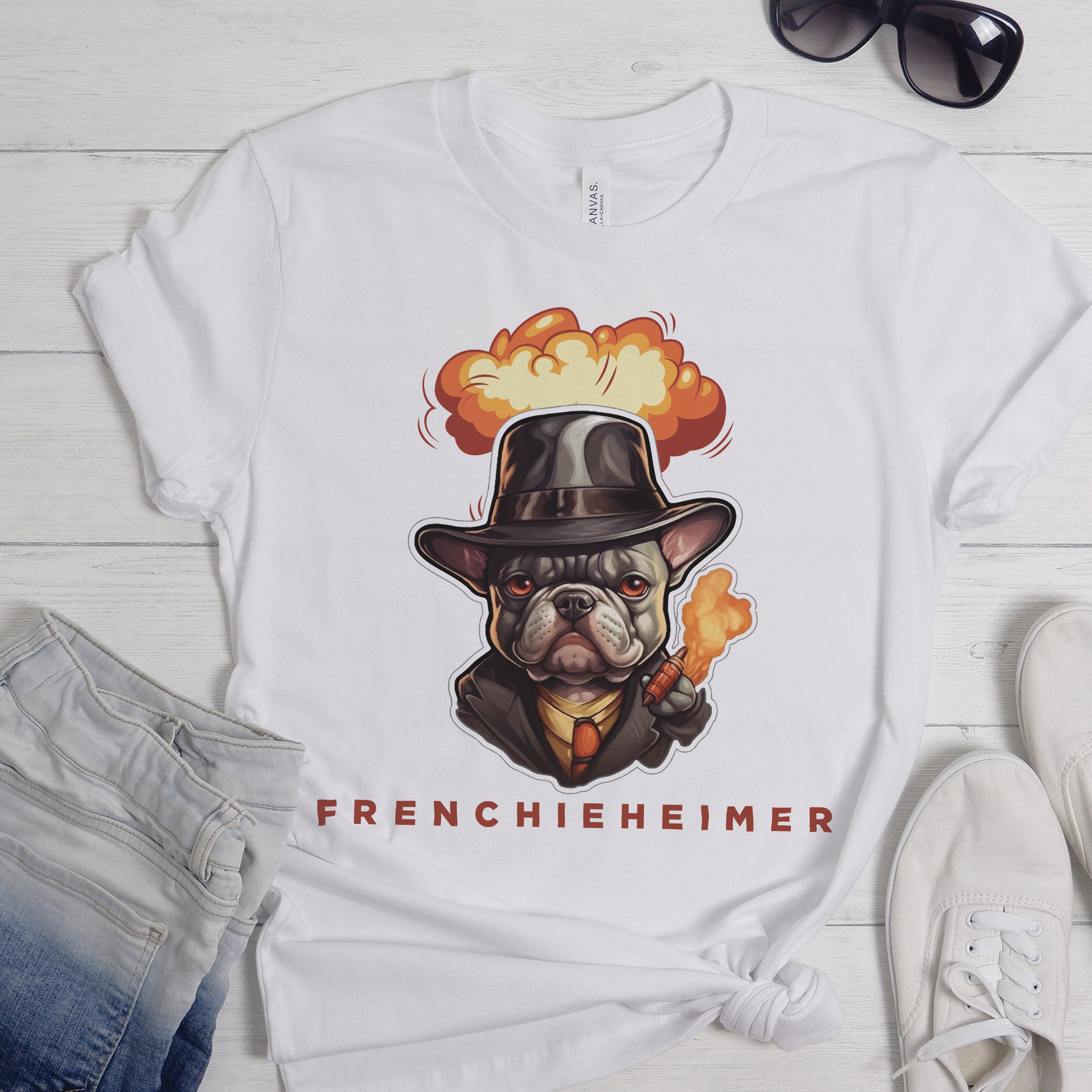 The Oppenheimer Version of Frenchie - Unisex T-Shirt for Bulldog Owners-fadou