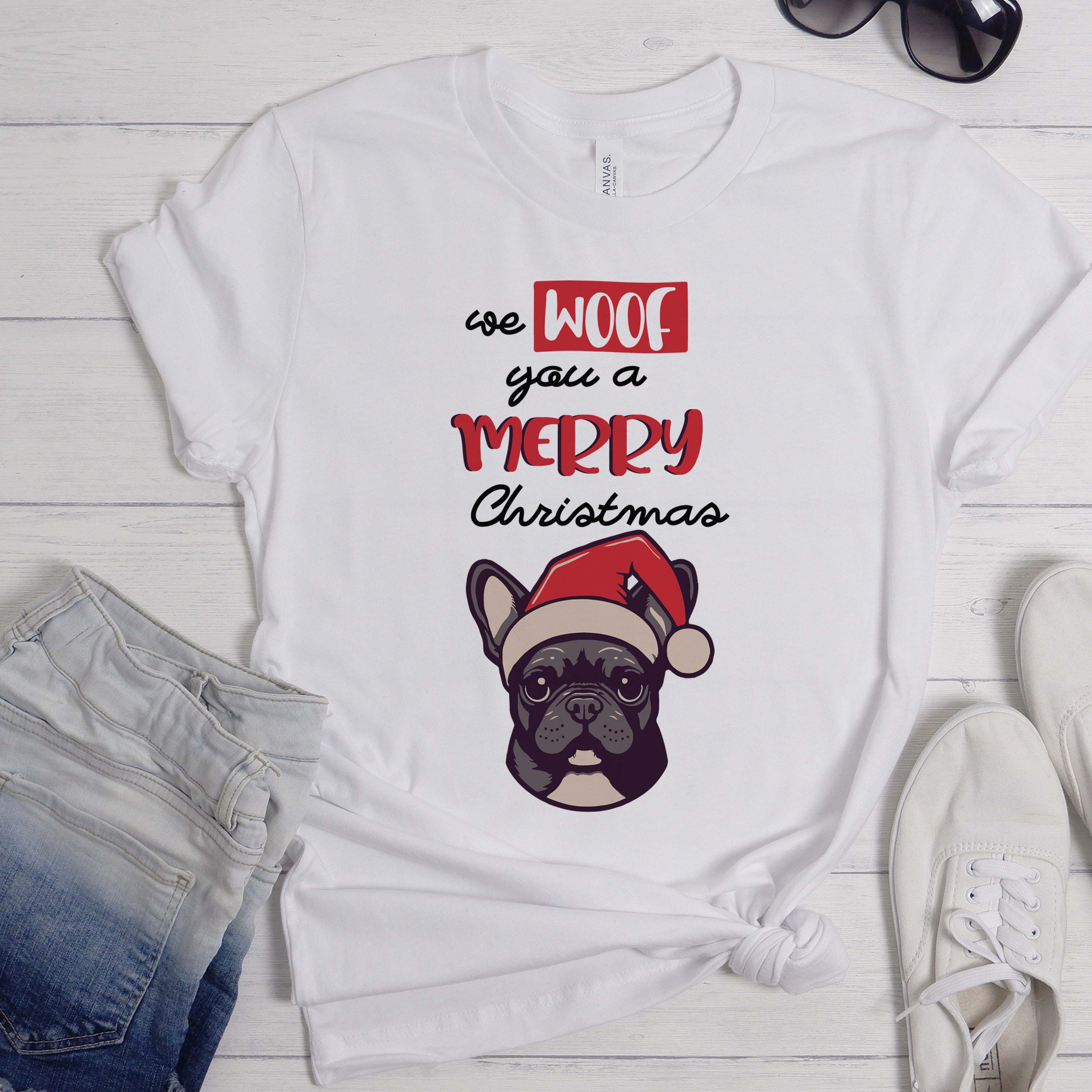 Frenchie Xmas - Unisex T-Shirt for Dog Lovers and Owners-fadou
