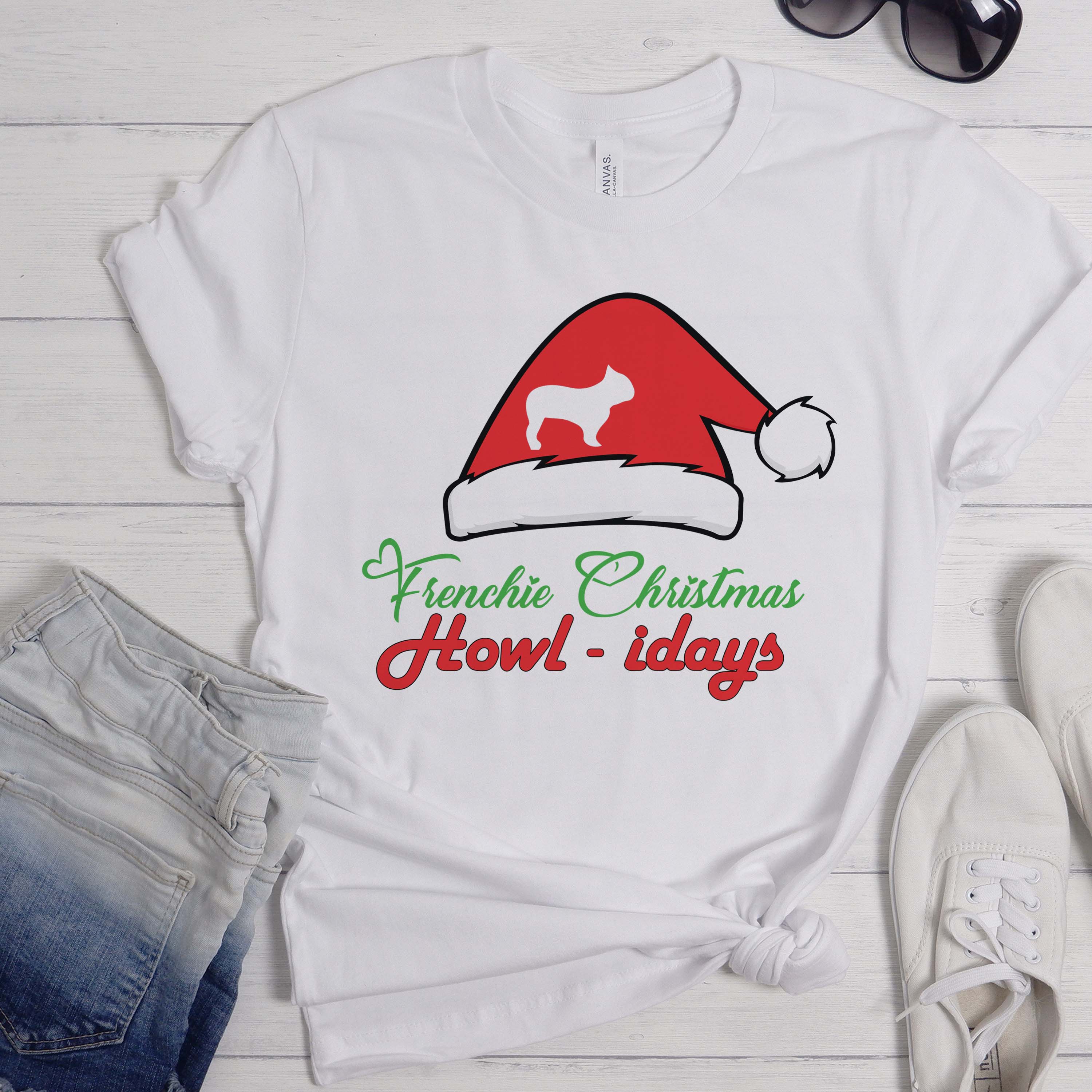 Christmas Christmas Cotton T-Shirt for Frenchie Enthusiasts-fadou