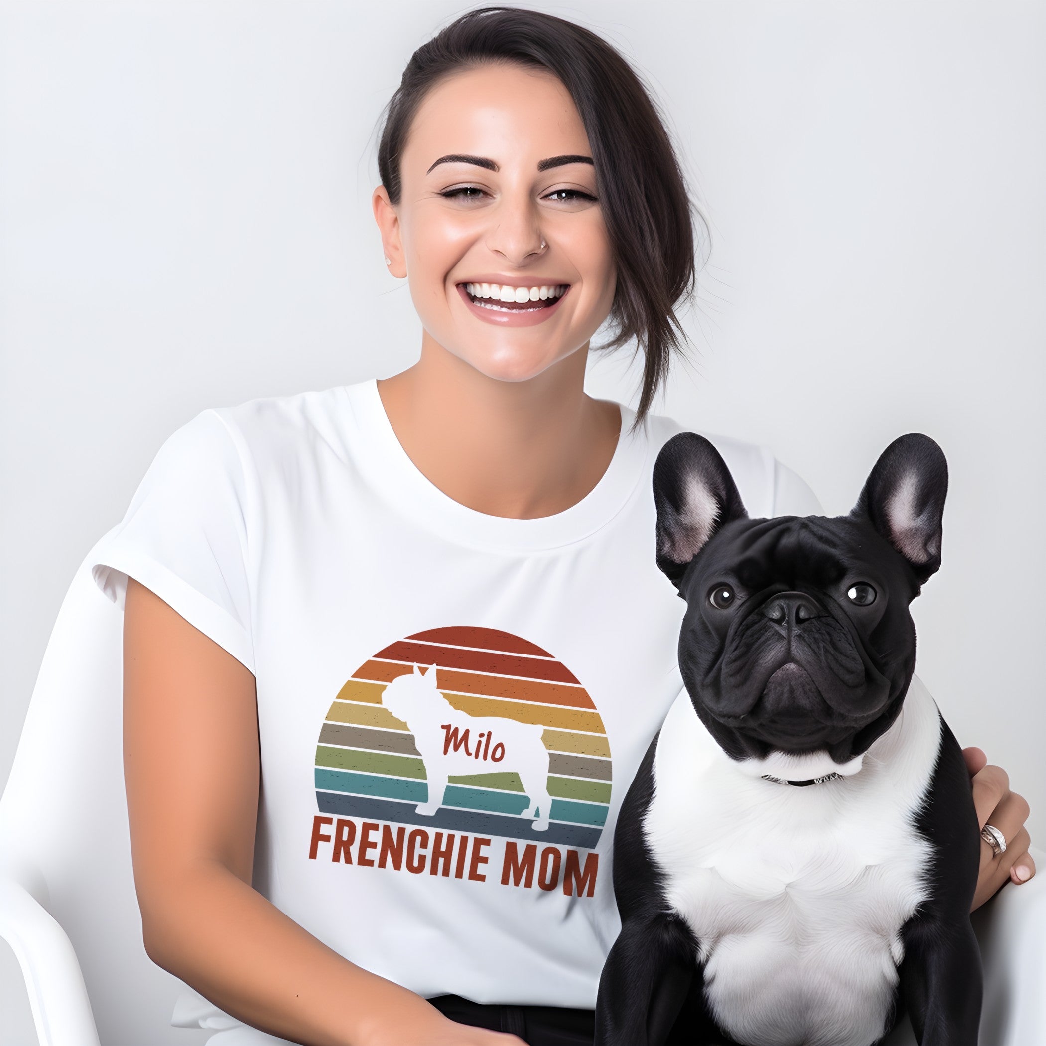 French Bulldog Custom Cotton T-Shirt for Dog Moms & Dads-fadou