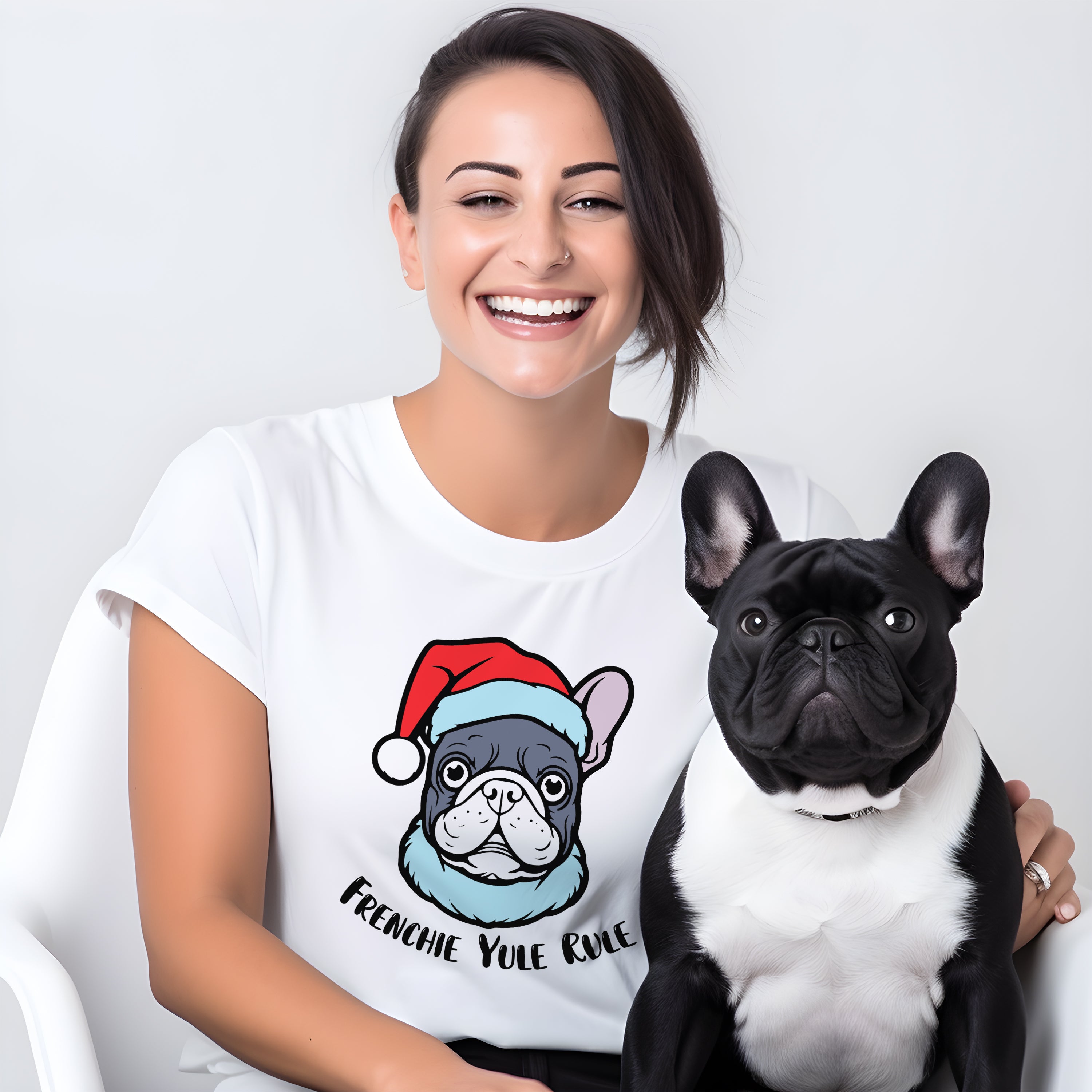 Yule French Bulldog Dog Lover Tee for Frenchie Enthusiasts-fadou