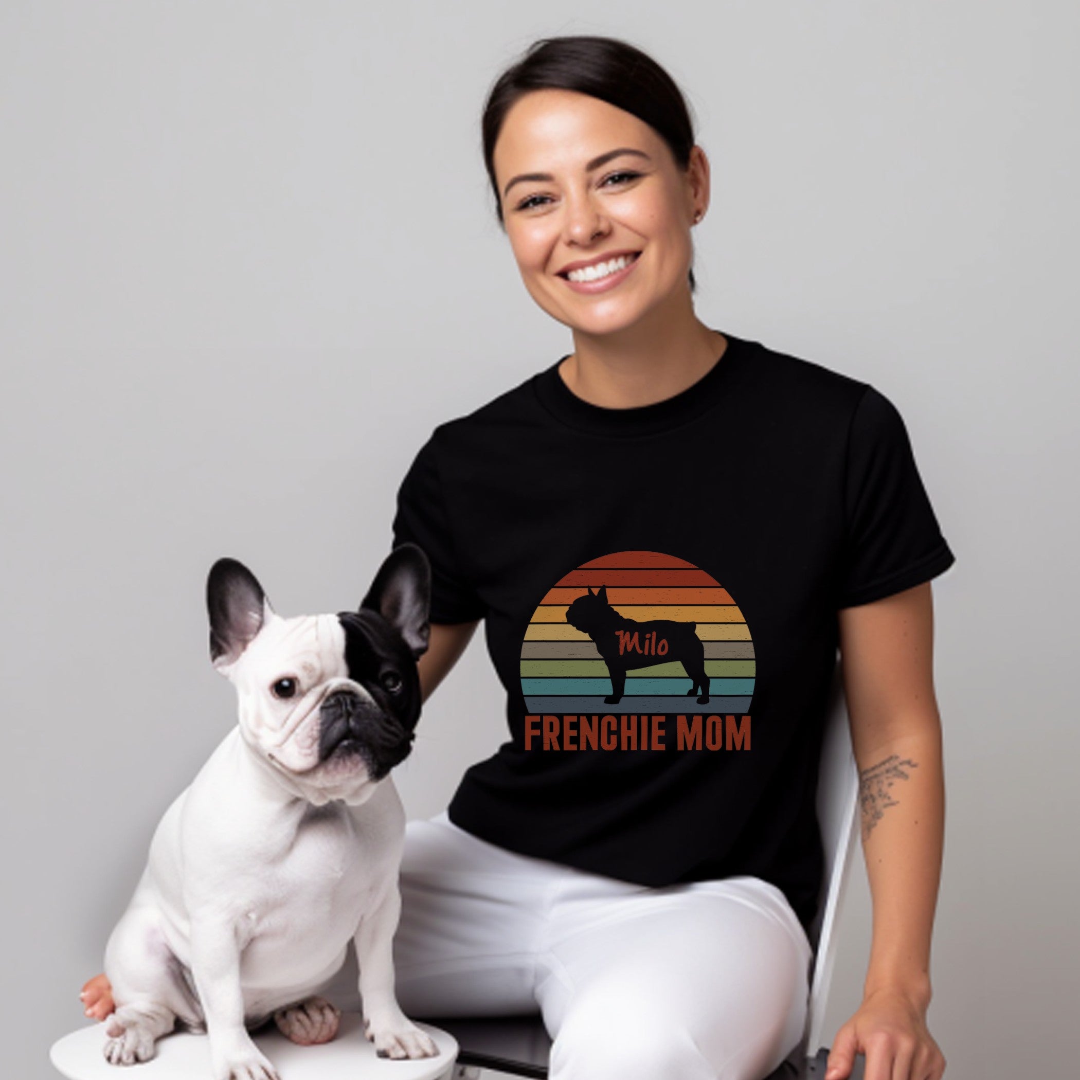French Bulldog Custom Cotton T-Shirt for Dog Moms & Dads-fadou
