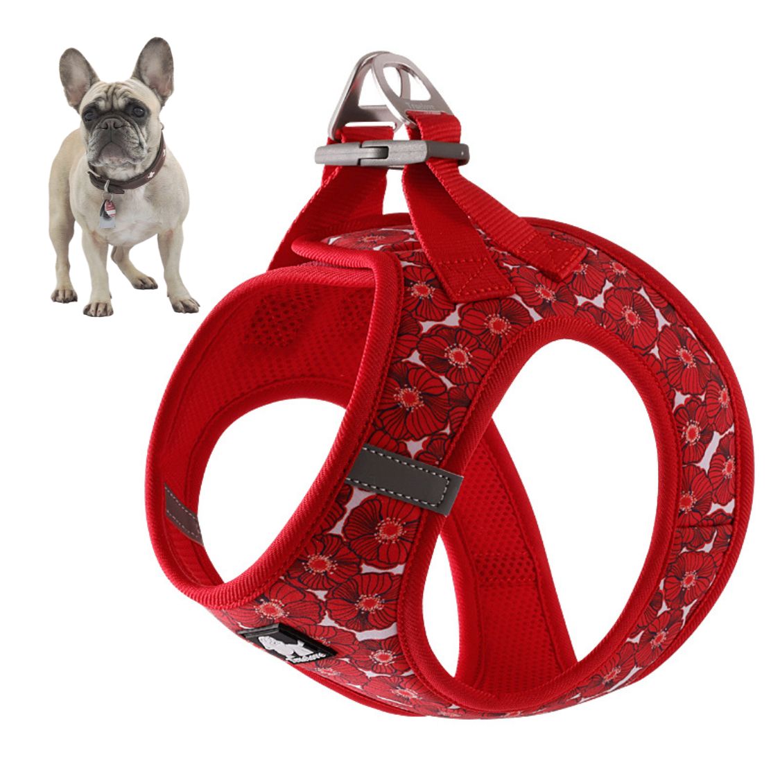French Bulldog Reflective Chest Harness for Brachycephalic Dogs-fadou
