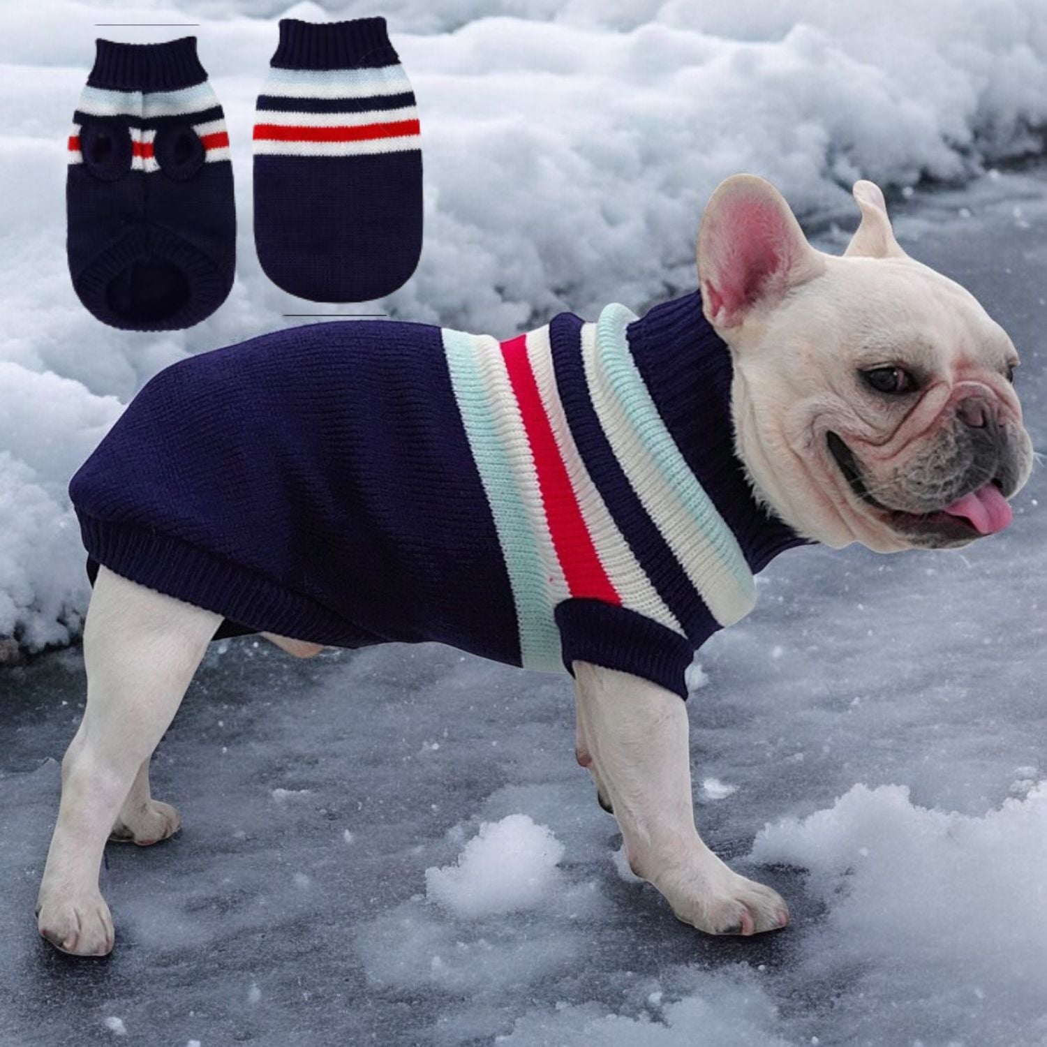 French Bulldog Christmas Dog Jumper for Short-Nosed Dogs-fadou
