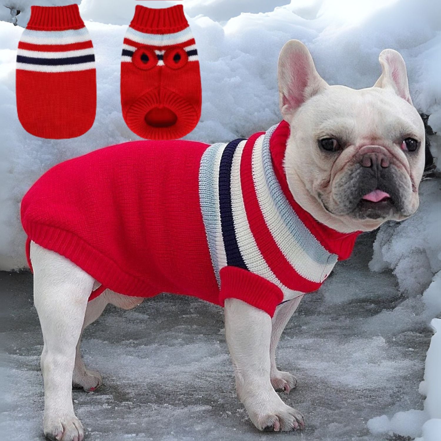 French Bulldog Christmas Dog Jumper for Short-Nosed Dogs-fadou