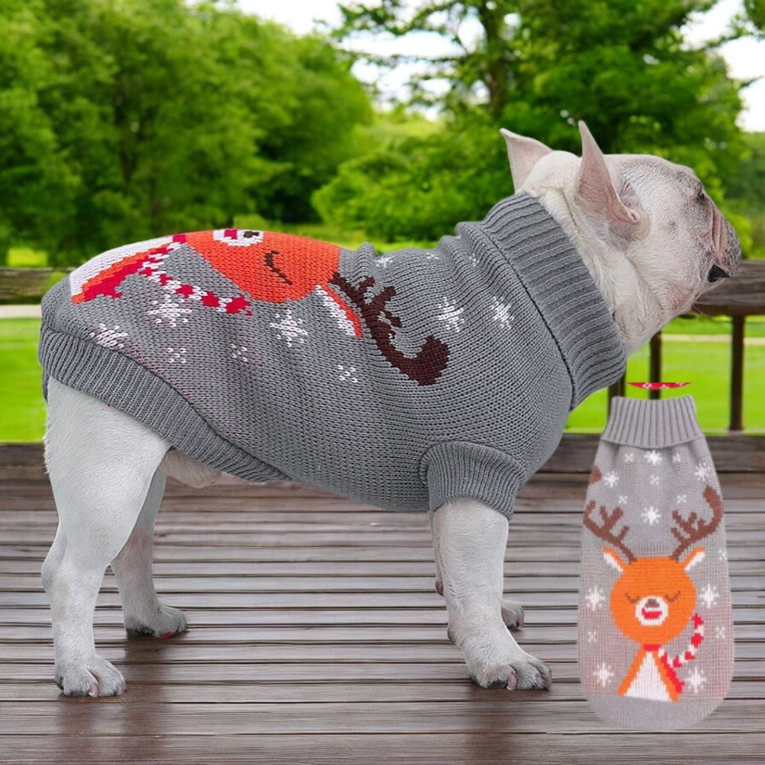 French Bulldog Christmas Dog Jumper for Short-Nosed Dogs-fadou