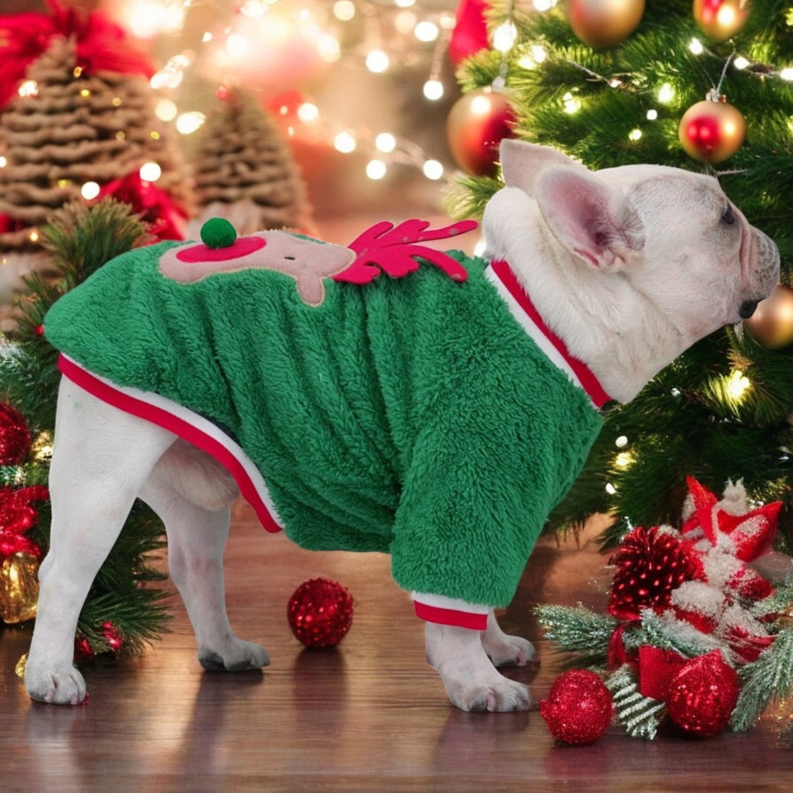 French Bulldog Christmas Knit Sweater for Training Sessions-fadou
