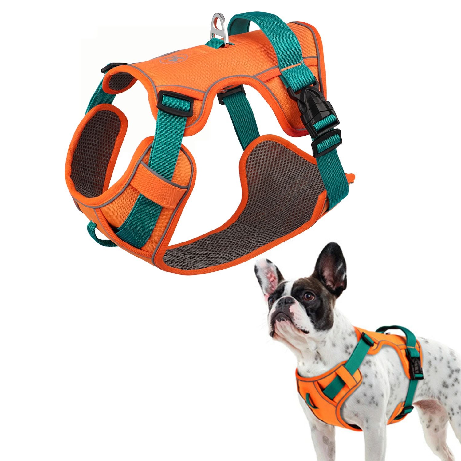 Reflective No-Pull Walking Harness for Short-Nosed Dogs-fadou