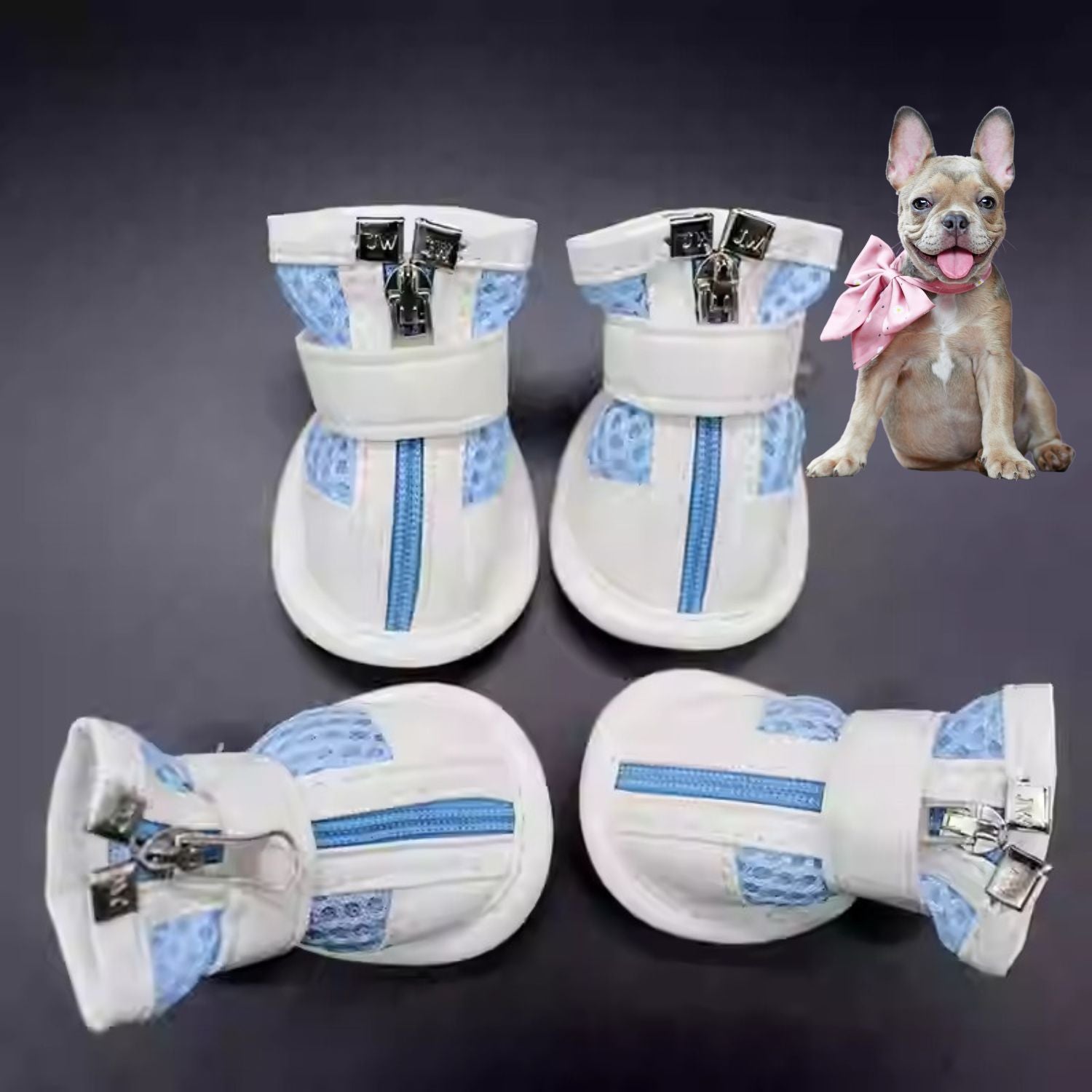 Frenchie Breathable Protective Booties for Short-Nosed Dogs-fadou