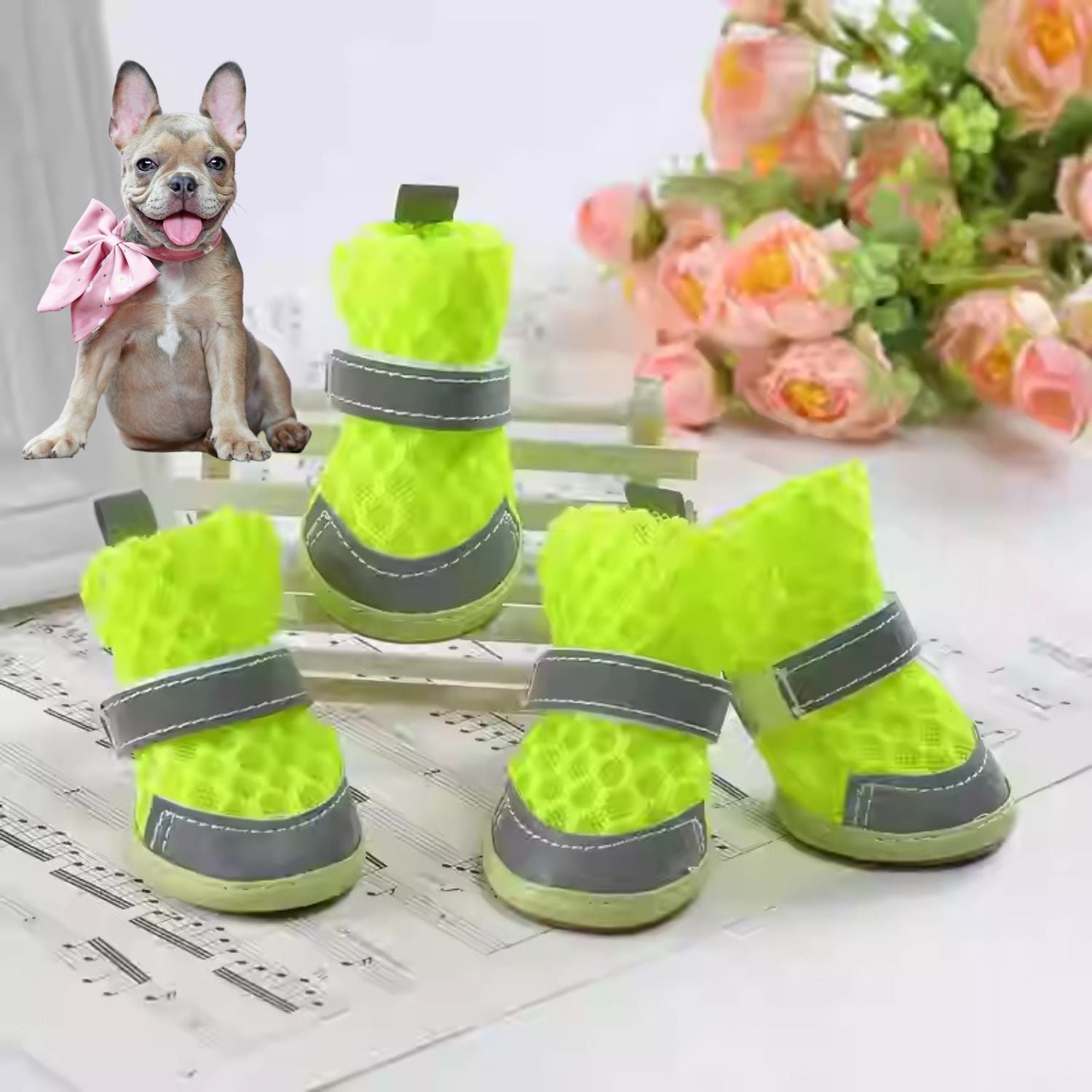 Frenchie Breathable Protective Booties for Small Breeds-fadou