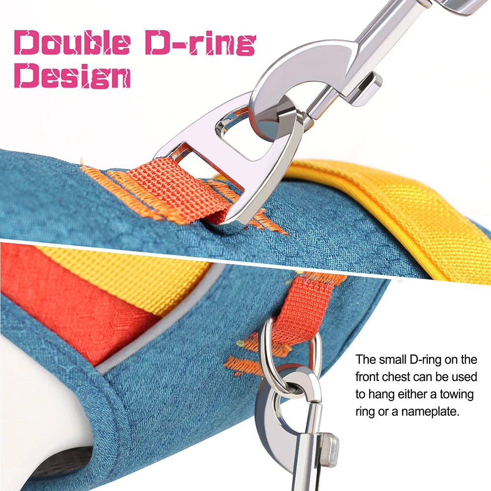 Reflective No-Pull Walking Harness for Flat-Face Breeds-fadou