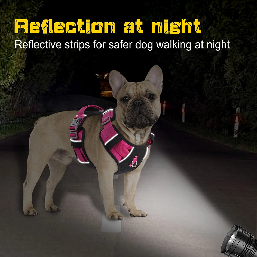 Reflective No-Pull Walking Harness for Flat-Face Breeds-fadou