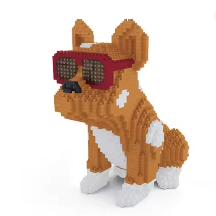 BrickLens Eyeglasses Frenchie Style Mini Diamond for Dog Lovers and-fadou