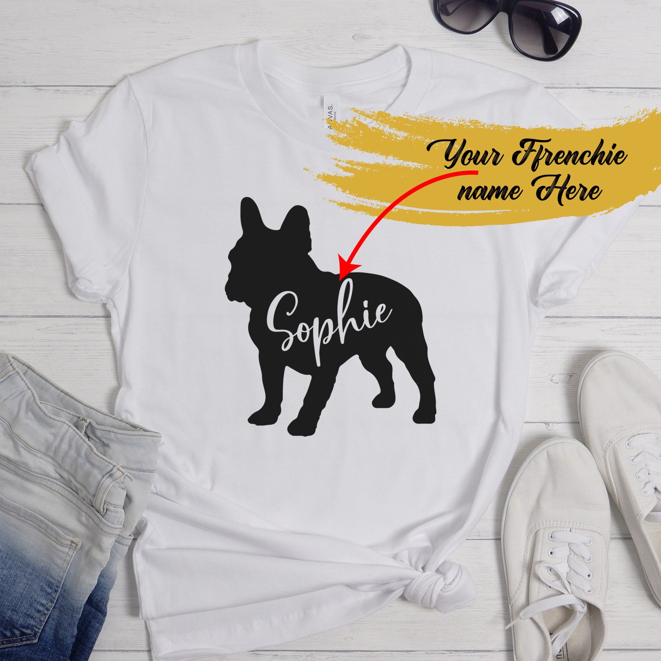 Unisex Personalized Dog Lover Tee for Frenchie Enthusiasts-fadou