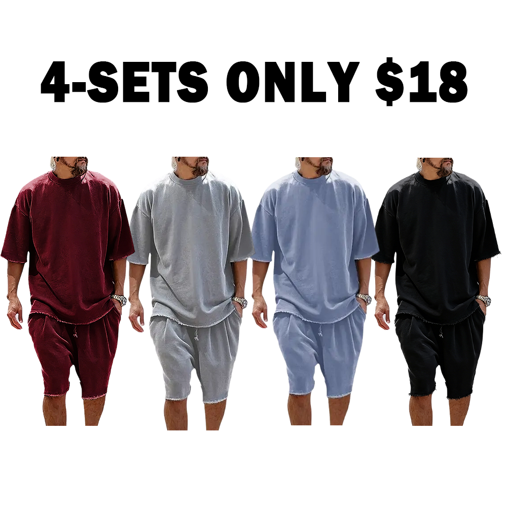 Casual Loose Solid Color Sportswear Set