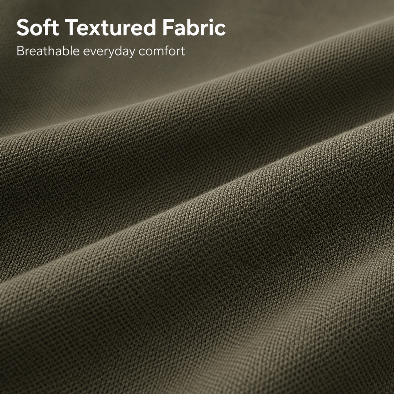 Olive soft textured fabric detail