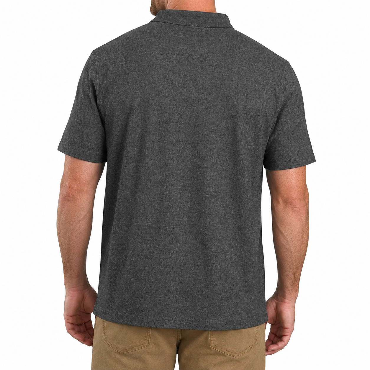 Charcoal polo back view