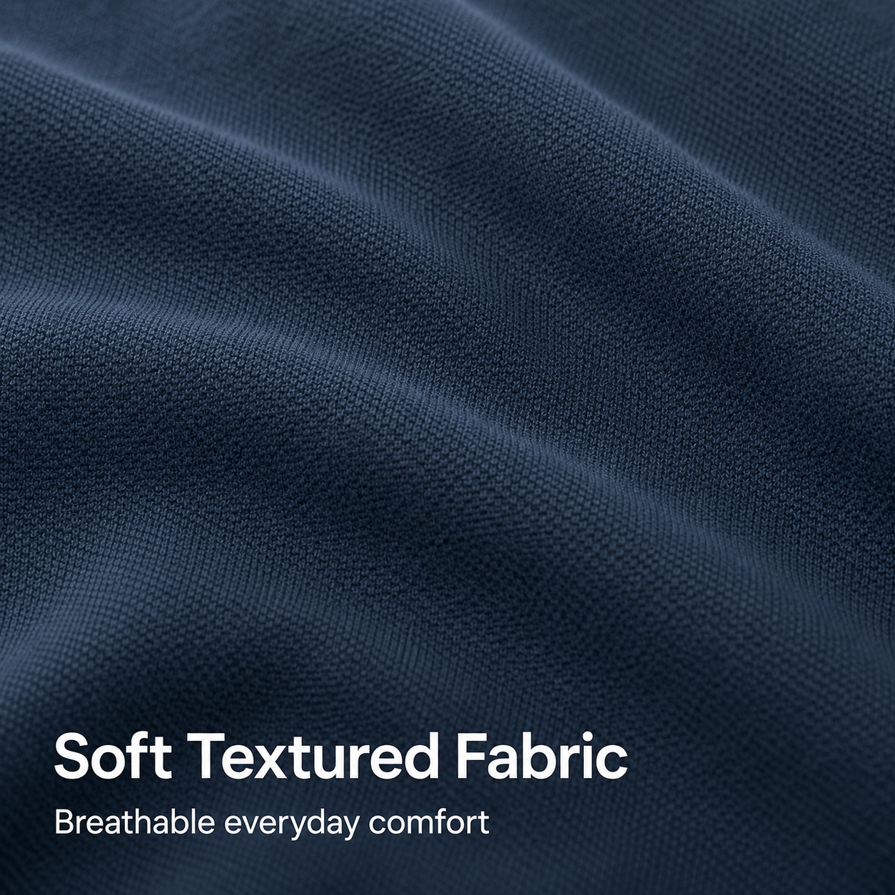 Navy soft textured fabric close-up
