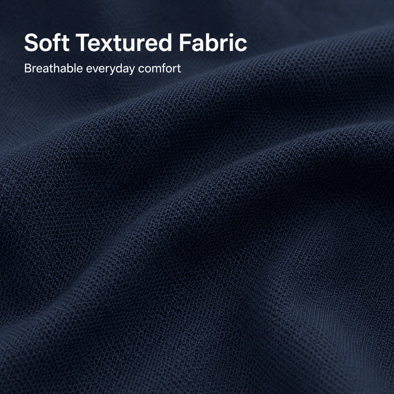 Navy soft textured fabric detail