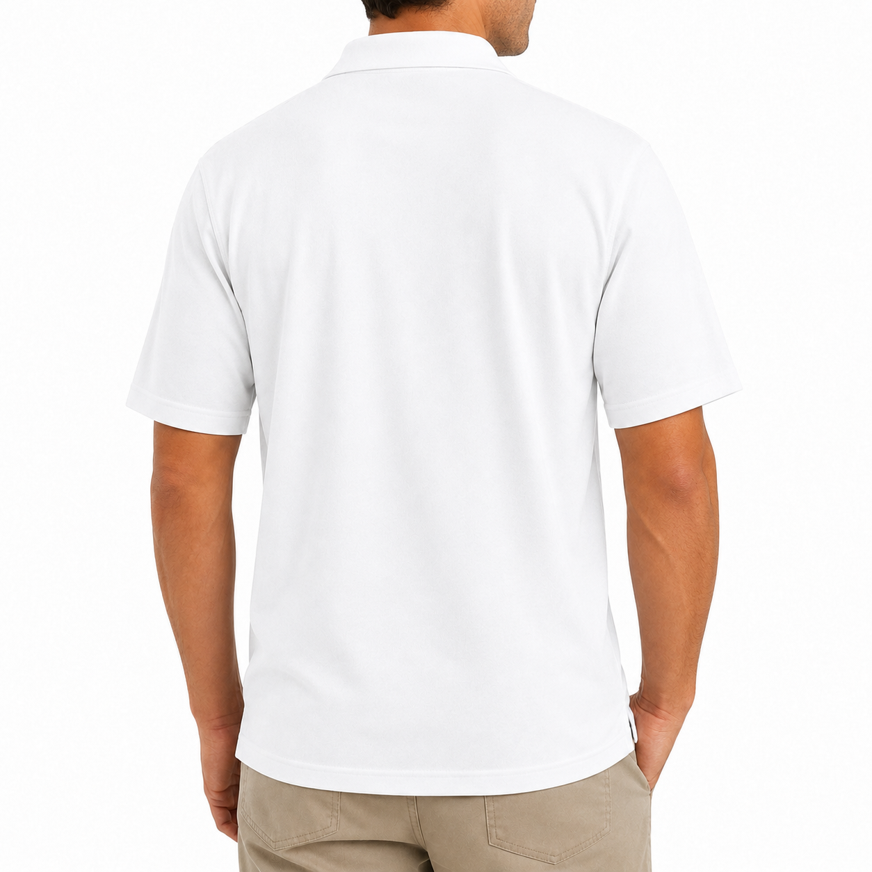 White polo back view