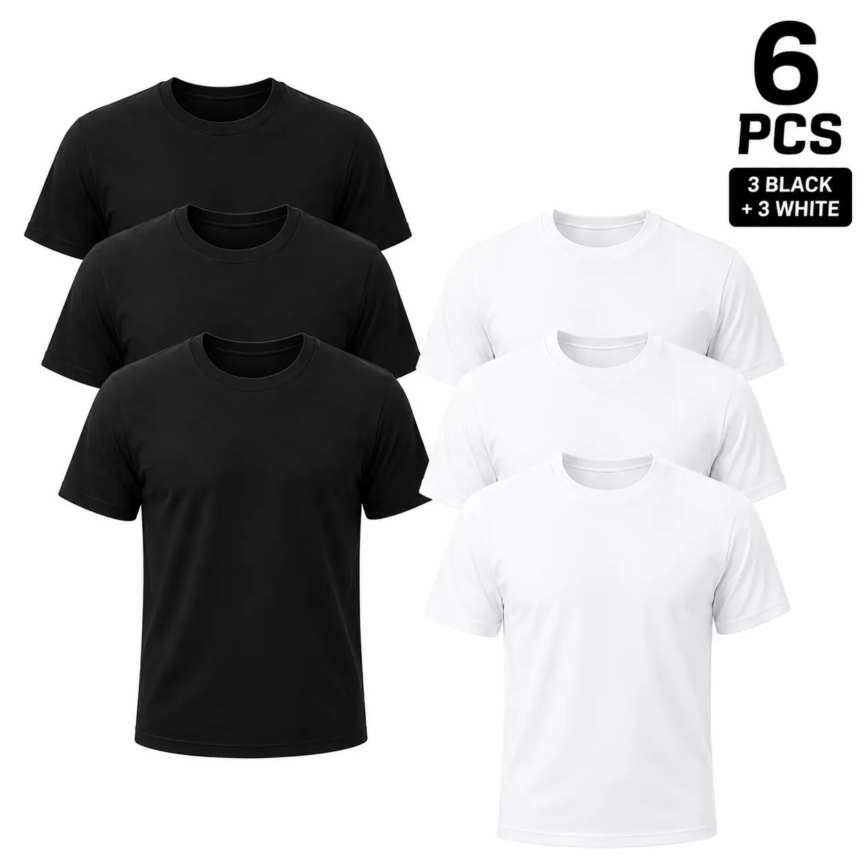 🔥 12-Pack ONLY $24.99 | Men's Black Crew Neck Basic T-Shirts 👕