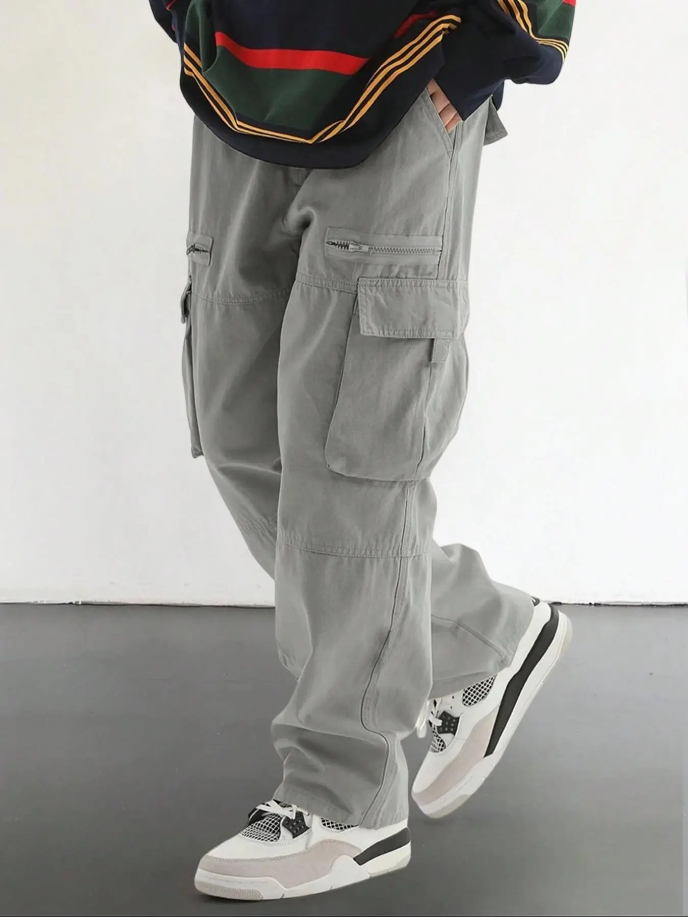 Men's Casual Cargo Pants with Drawstring Waist