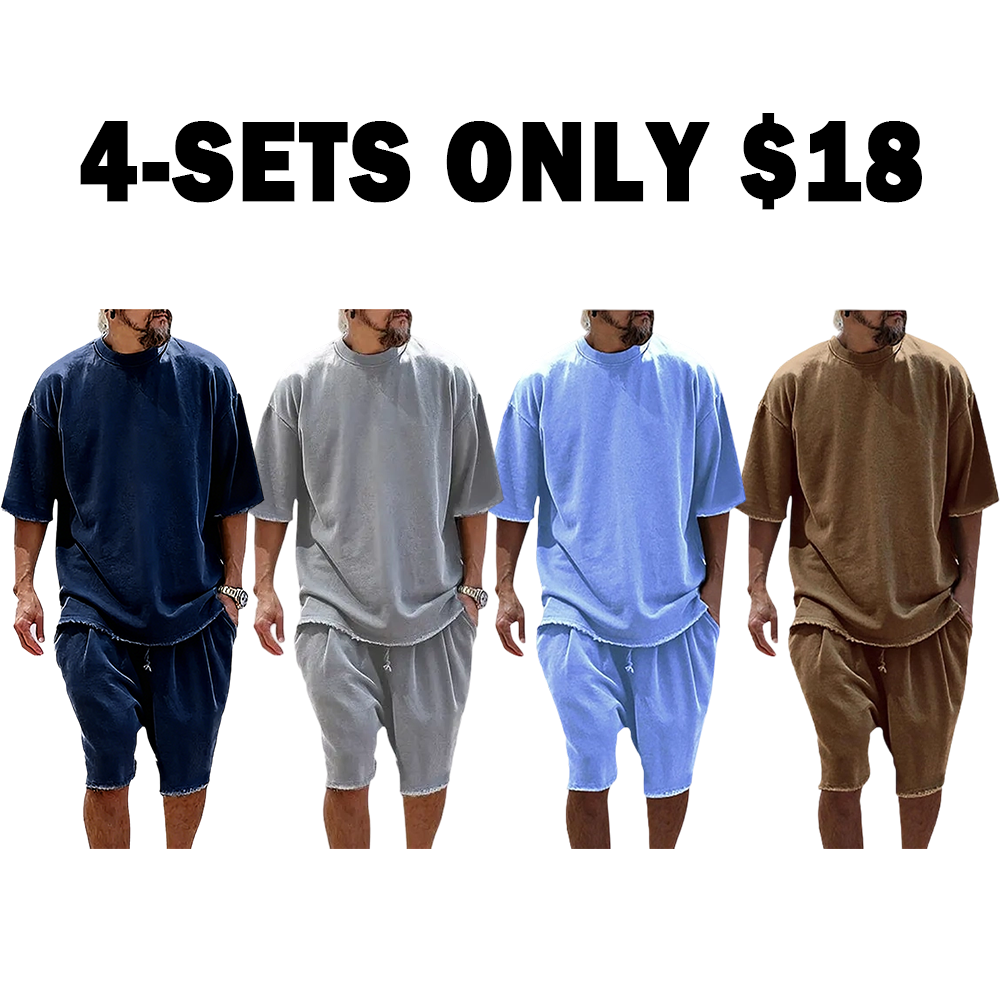 Casual Loose Solid Color Sportswear Set