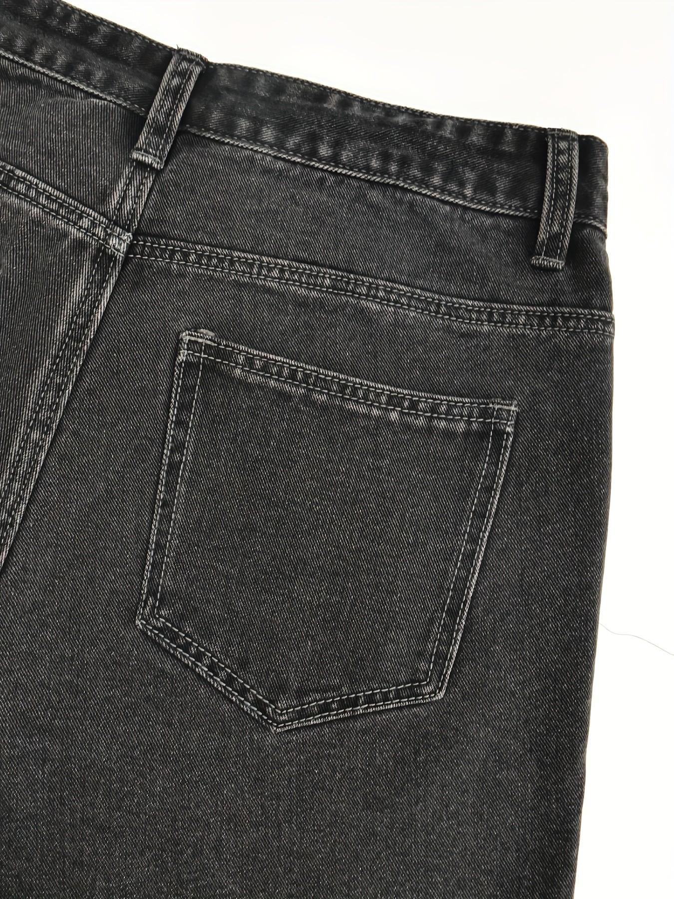 Men's Solid Color Plain Denim Shorts, Regular Fit Classic Casual Streetwear Comfy Fashion Basic Shorts for Daily Wear, Men's Bottoms Menswear for All Seasons
