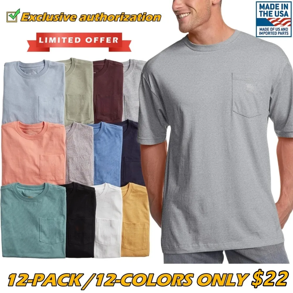 Men’s Heavyweight Work Tee – Pocket Shirt (Loose Fit, Built to Last)