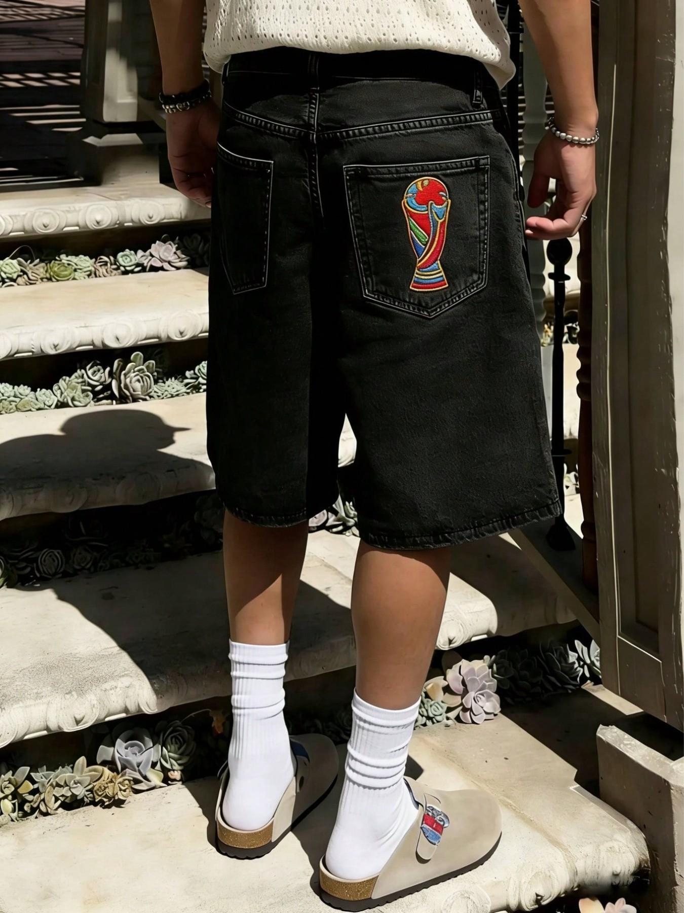 Men's Solid Color Plain Denim Shorts, Regular Fit Classic Casual Streetwear Comfy Fashion Basic Shorts for Daily Wear, Men's Bottoms Menswear for All Seasons