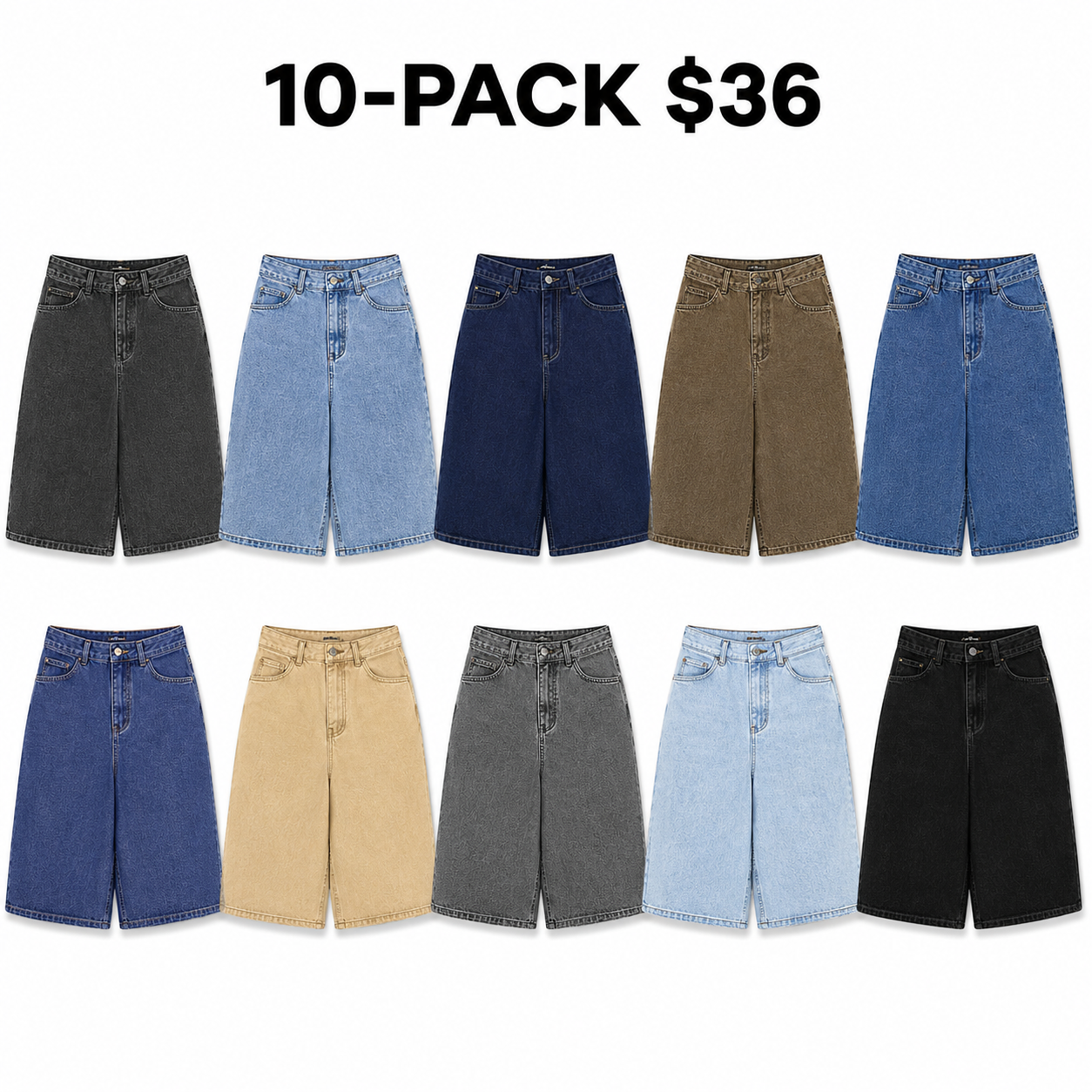 Men's Solid Color Denim Dad Shorts - Casual Comfy Fit
