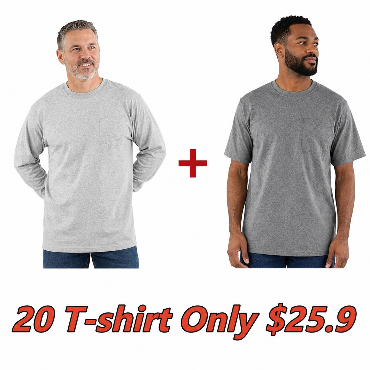 Men’s Heavyweight Work Tee – Pocket Shirt (Loose Fit, Built to Last)