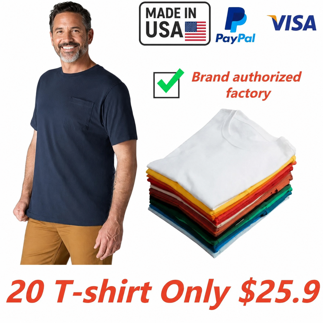 Men’s Heavyweight Work Tee – Pocket Shirt (Loose Fit, Built to Last)