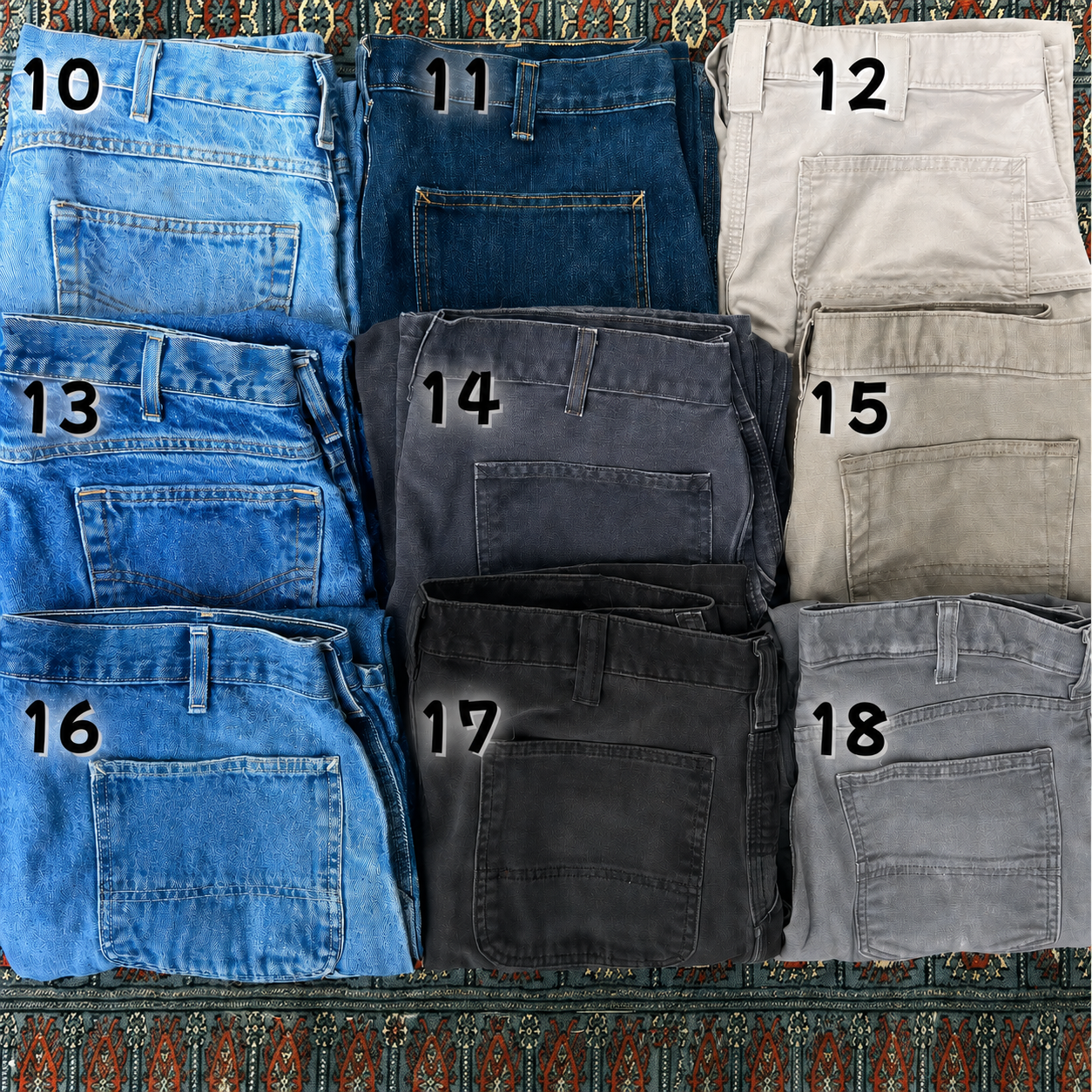 Men's Loose Fit Washed Duck Utility Work Pant 9-PACK with 7 Pockets