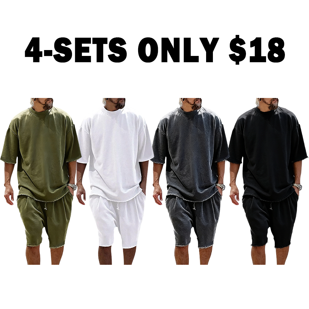 Casual Loose Solid Color Sportswear Set