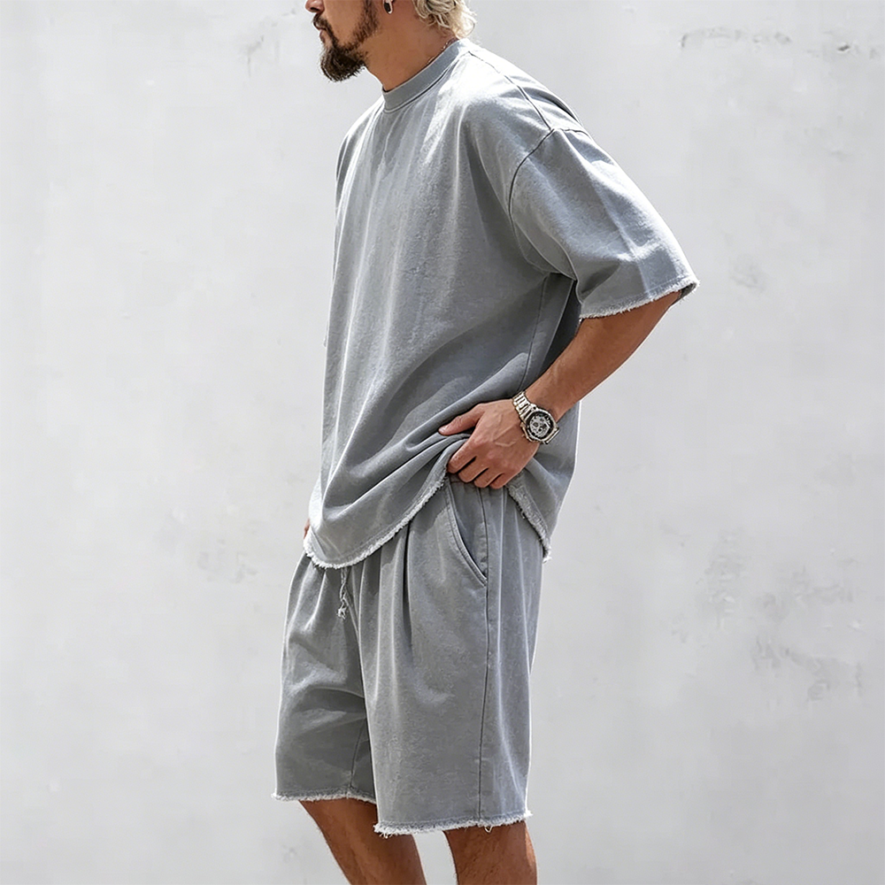Casual Loose Solid Color Sportswear Set