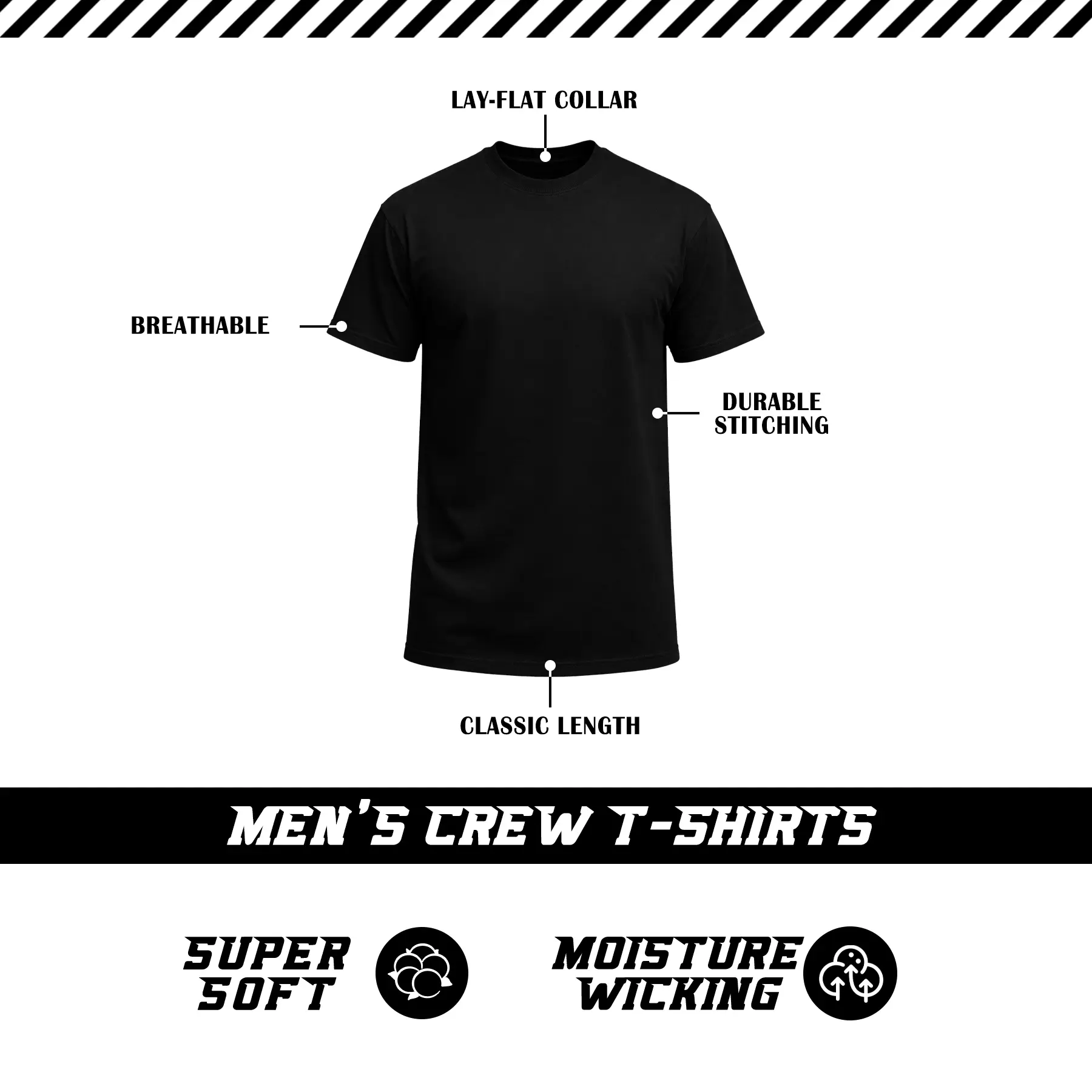 🔥 12-Pack ONLY $24.99 | Men's Black Crew Neck Basic T-Shirts 👕