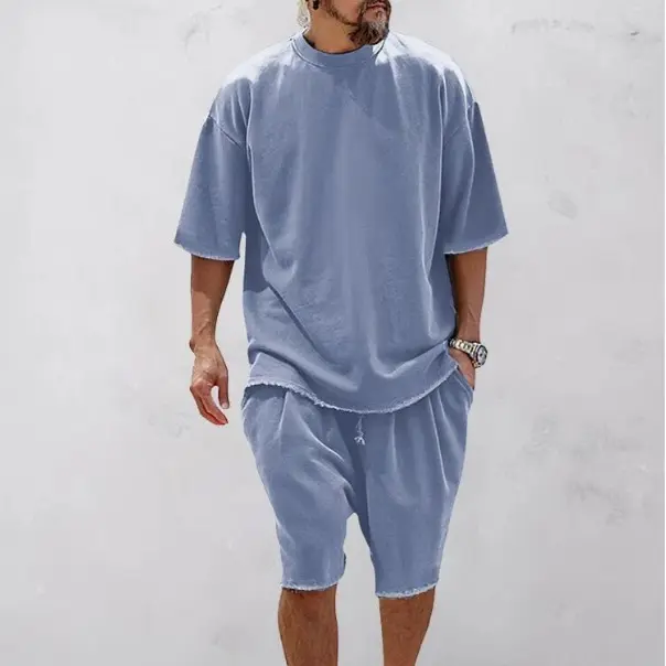Casual Loose Solid Color Sportswear Set