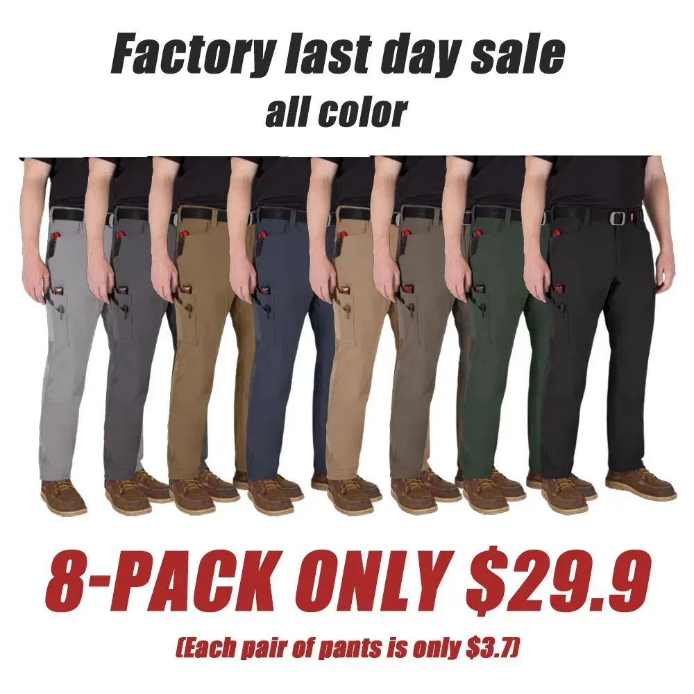 Men's 8-PACK Tech Work Pants with 7 Pockets