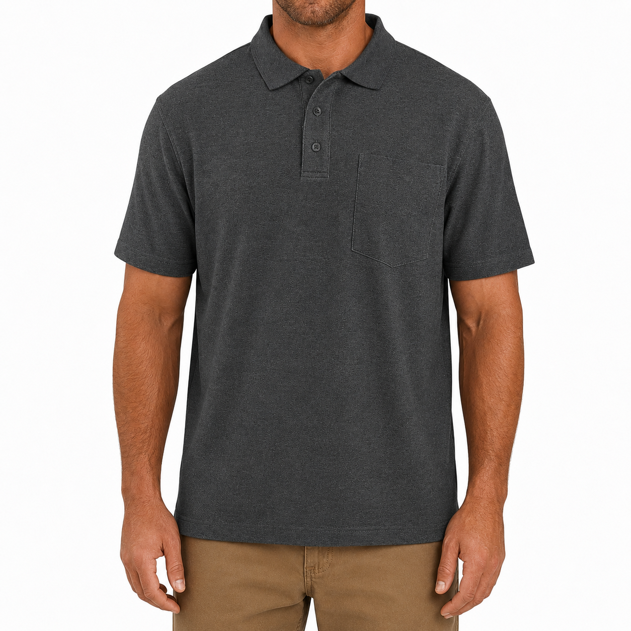 Charcoal polo front view