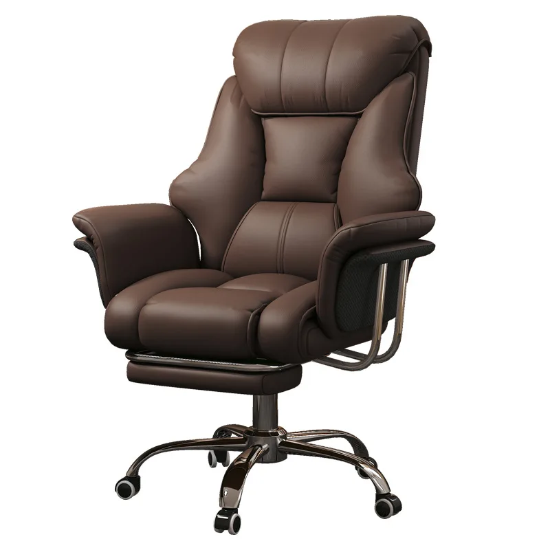 Sillón ejecutivo minimalista — Silla de oficina y ordenador, cómoda para uso sedentario.